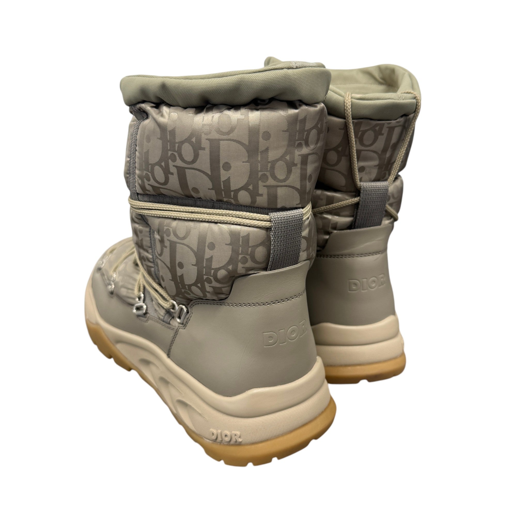 Men's Oblique Nylon Snow Boots Beige Size EU 43 / UK 9