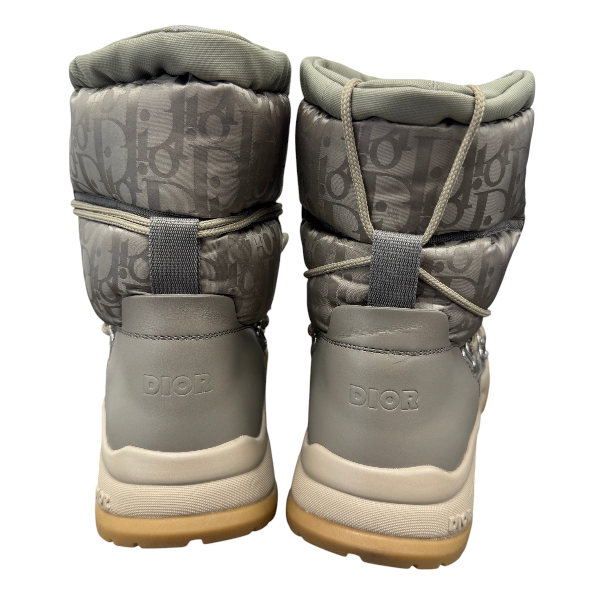 Men's Oblique Nylon Snow Boots Beige Size EU 43 / UK 9