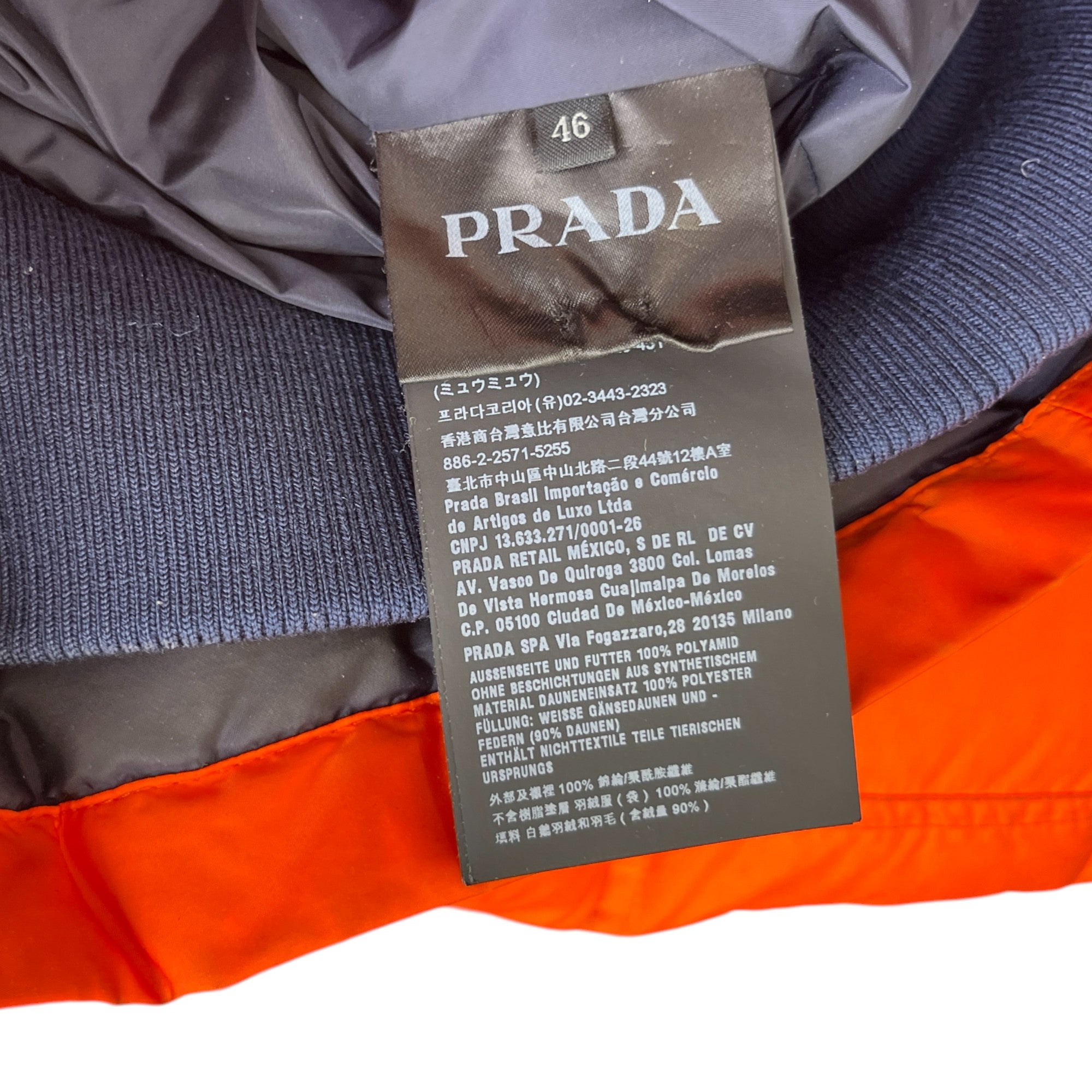 Men's Plaque Logo Down Jacket Orange Size IT 46 / S