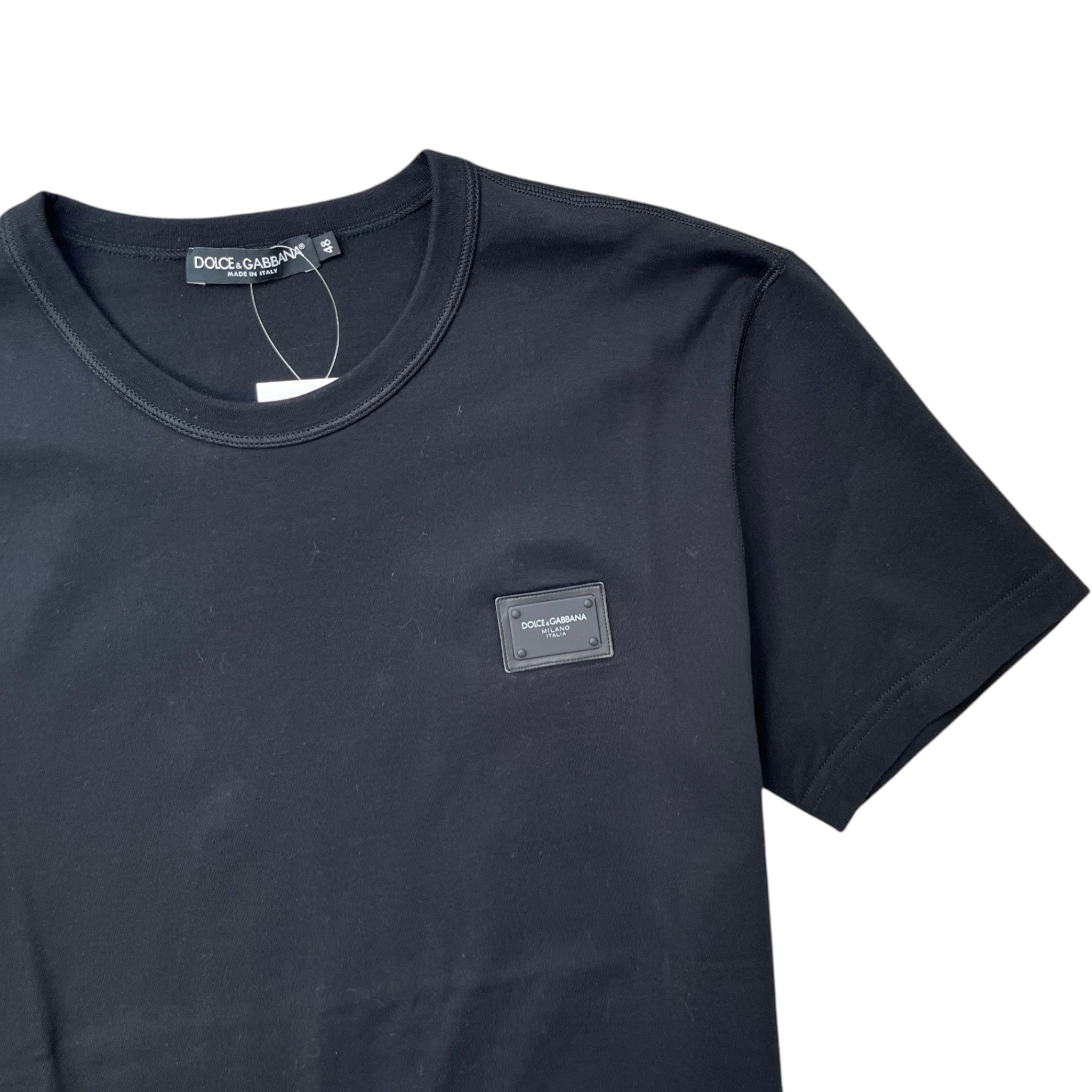 Men's Plaque Logo T-Shirt Black Size IT 48 / UK M