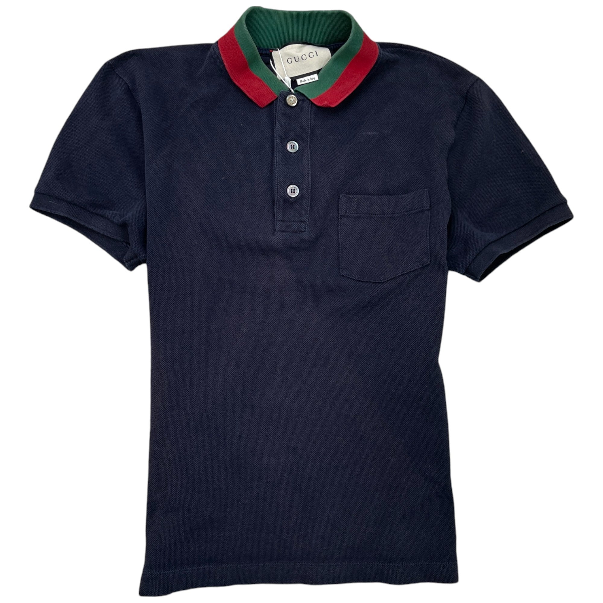 Men's Web Collar Polo Shirt Navy Size S