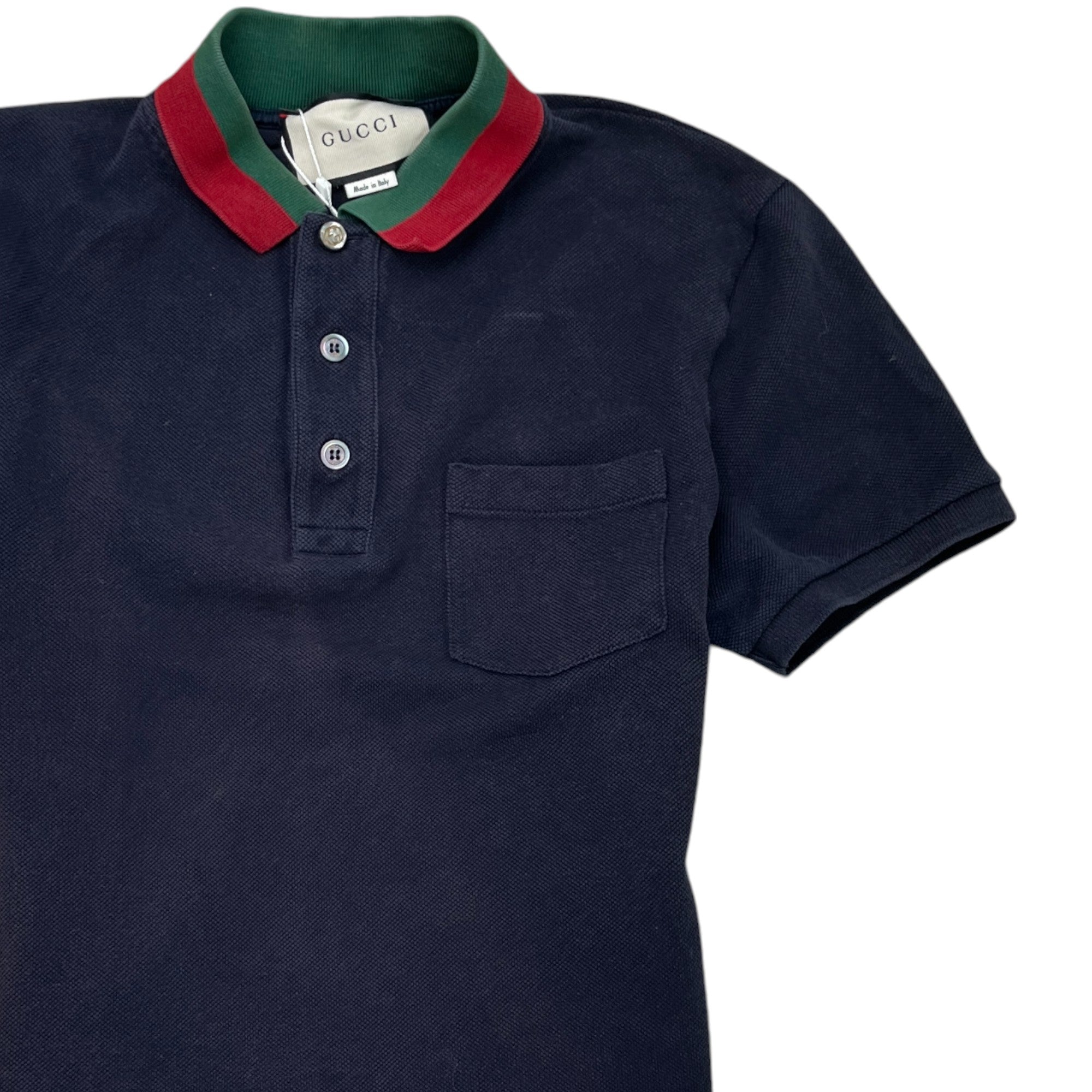 Men's Web Collar Polo Shirt Navy Size S