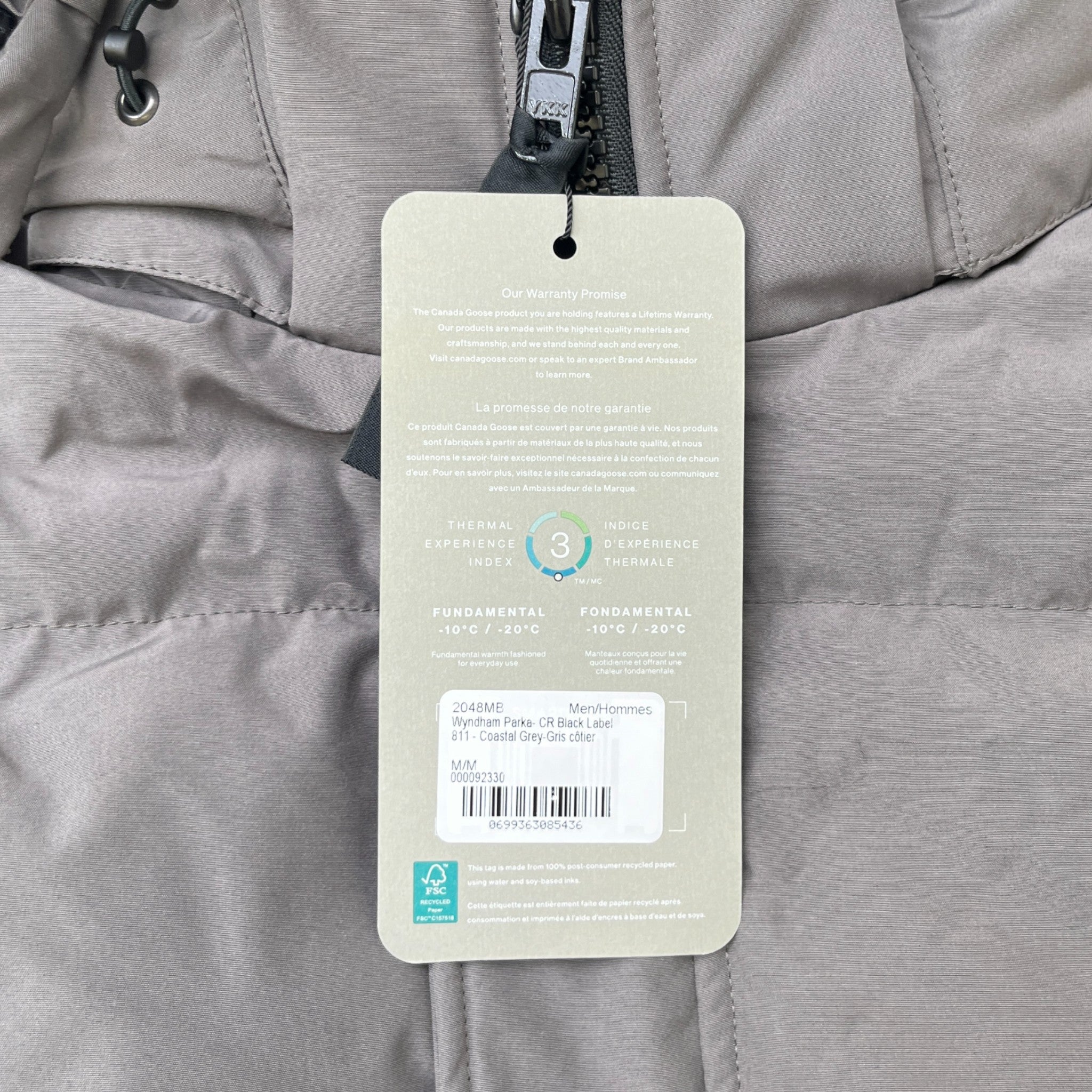 Men's Wyndham Parka Down Jacket Grey Size M