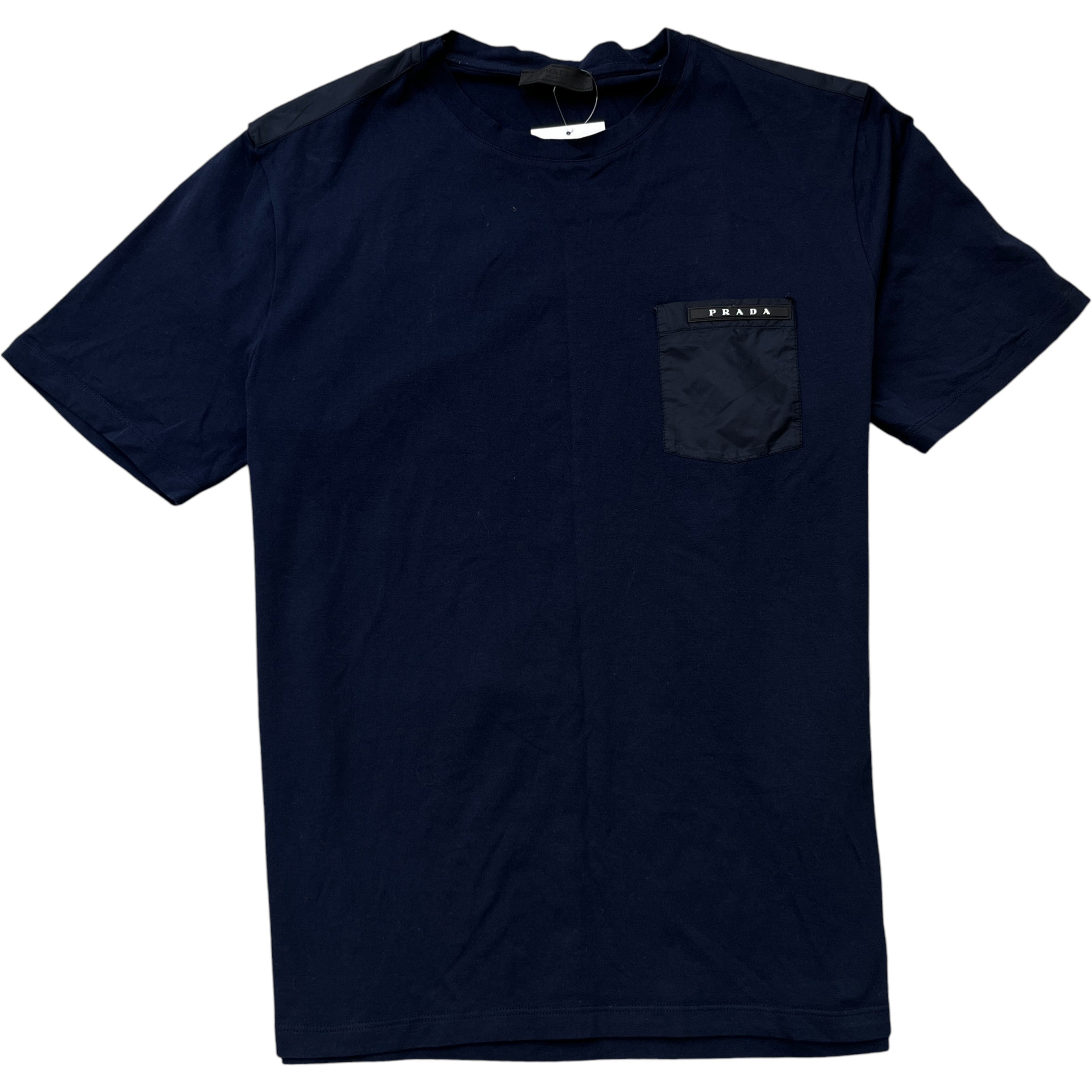 Men's Nylon Pocket Logo T-Shirt Navy Size L