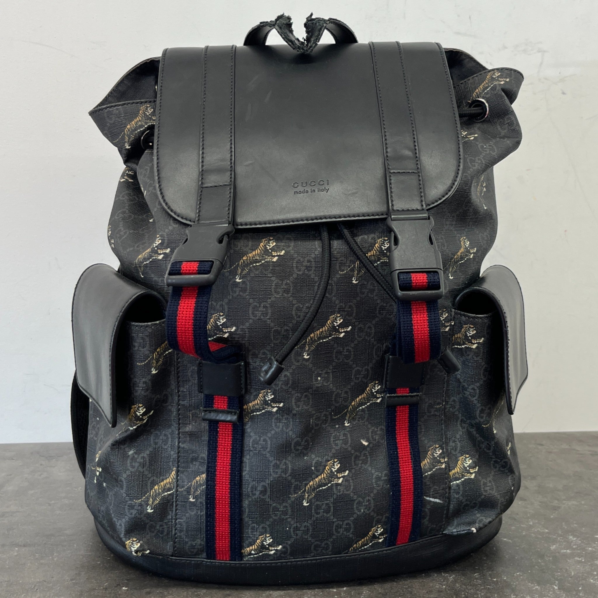 Men's Gg Supreme Tiger Backpack Black