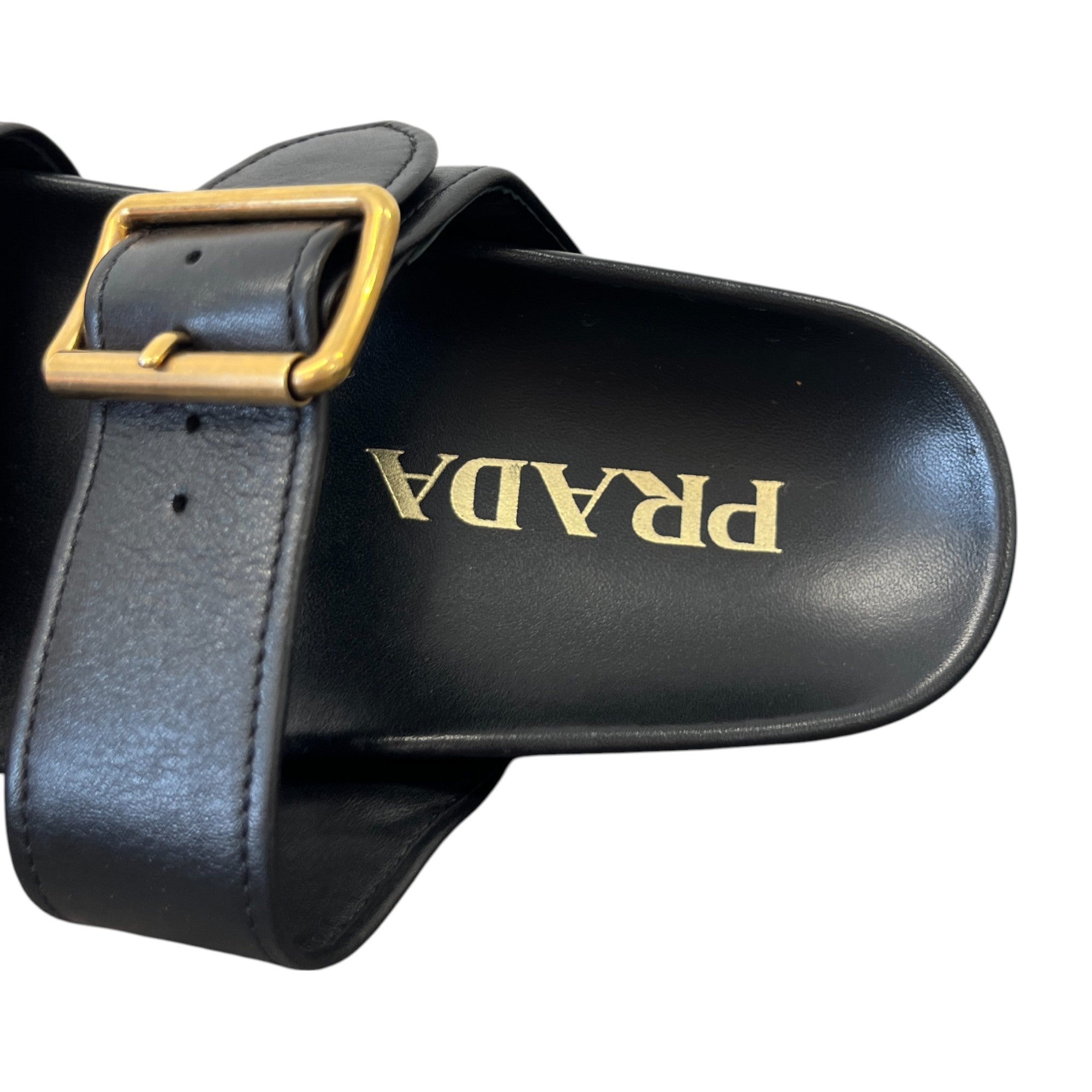 Women's Buckle Crossover Sandals Black Size EU 37.5 / UK 4.5