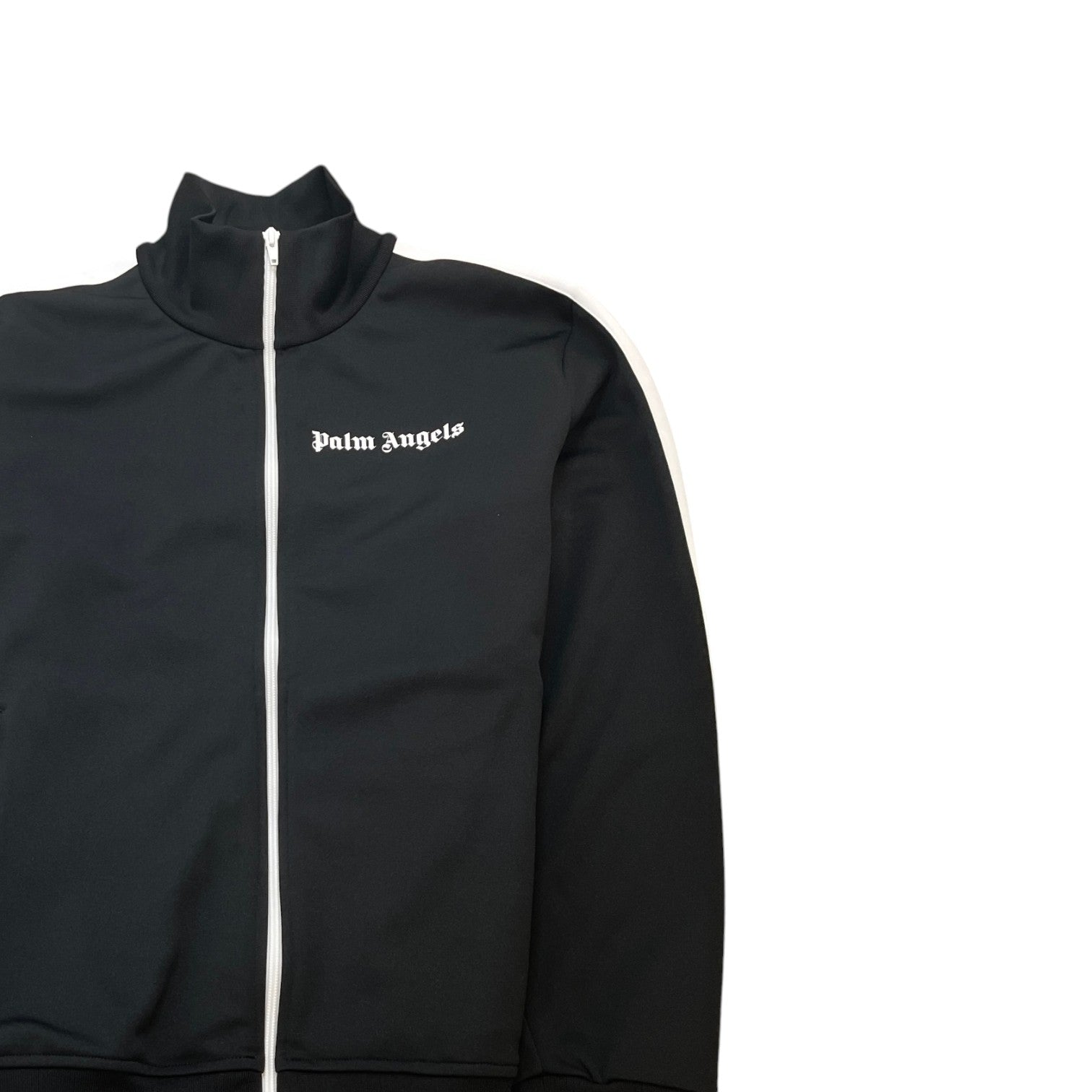 Men's Stripe Logo Track Jacket Black Size XL
