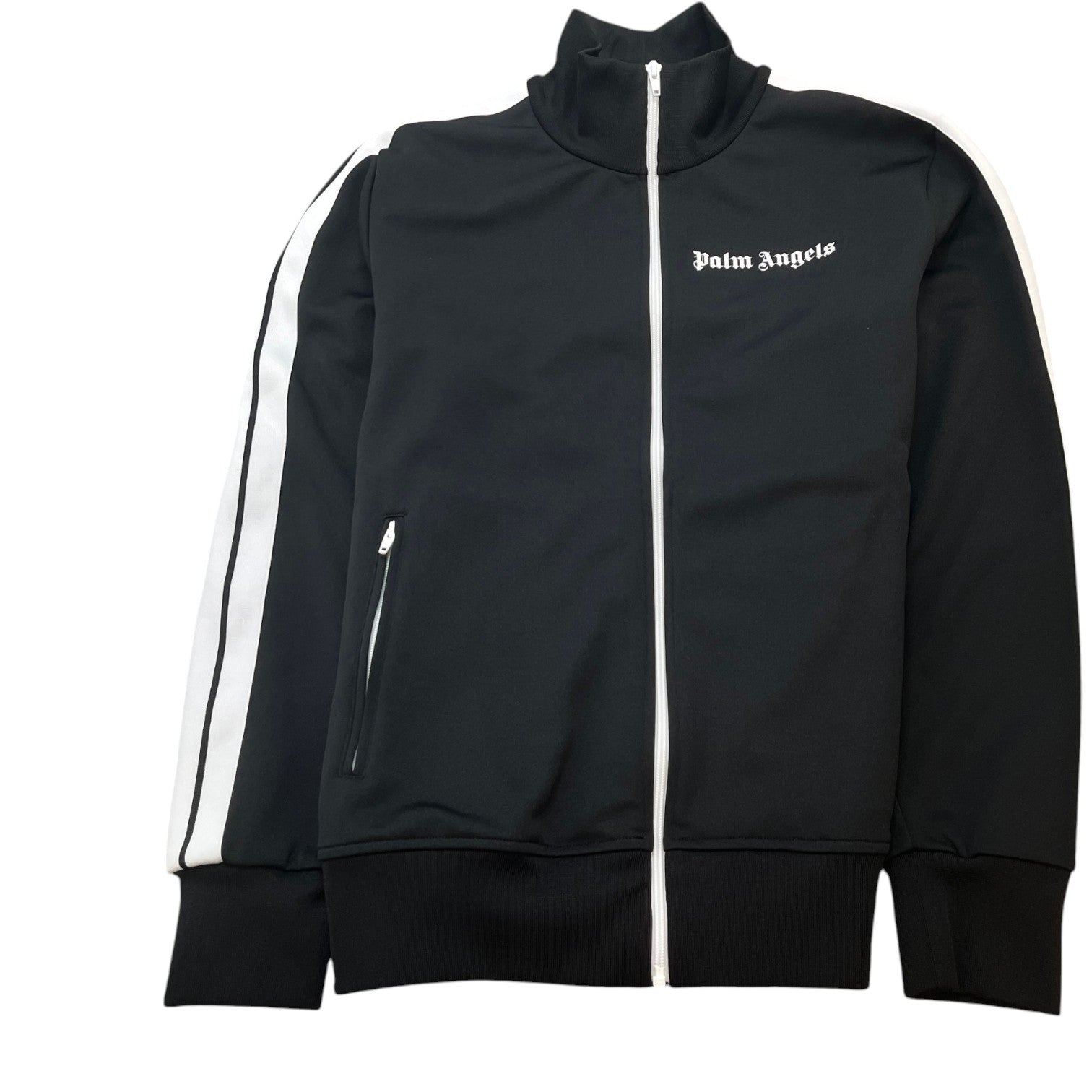 Men's Stripe Logo Track Jacket Black Size XL