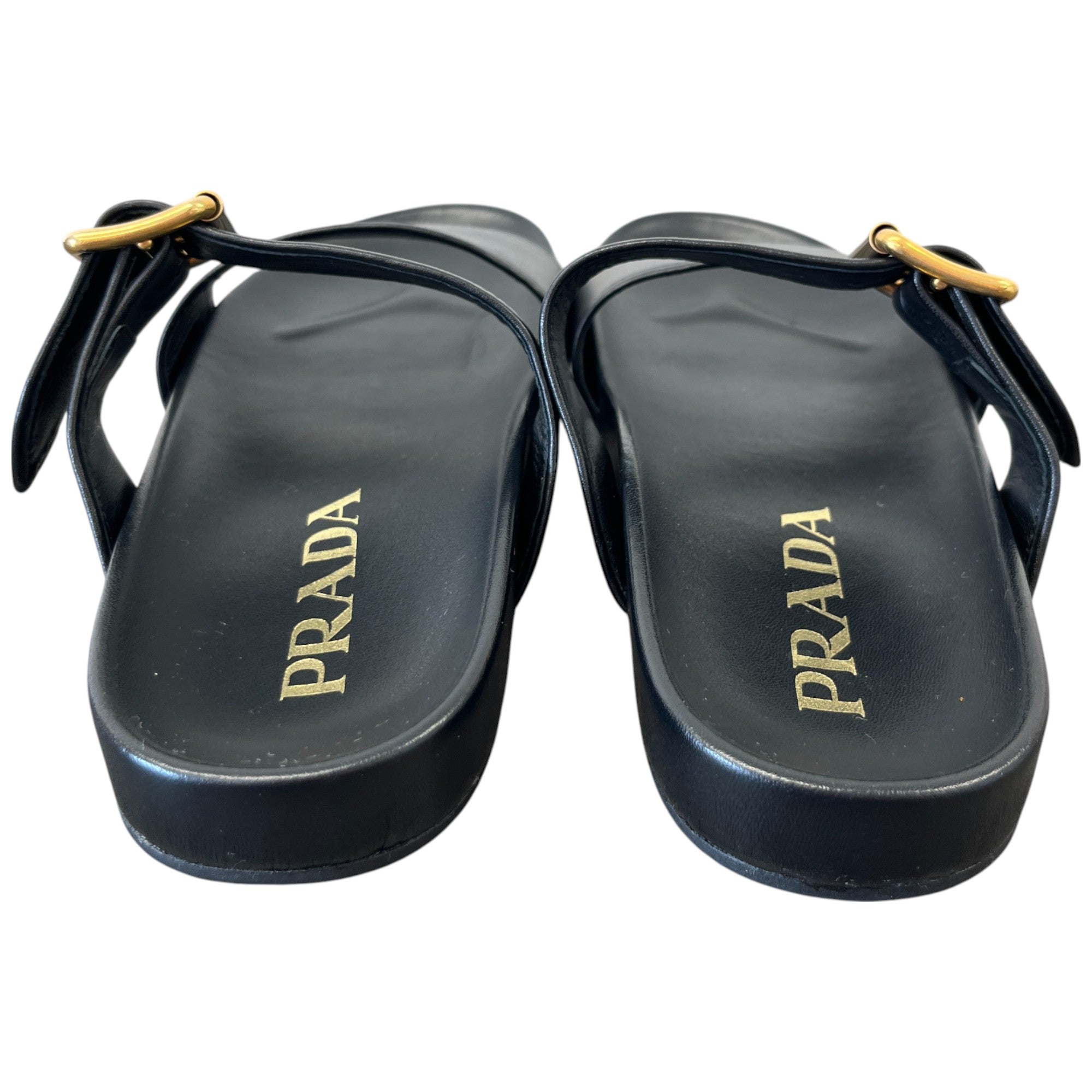 Women's Buckle Crossover Sandals Black Size EU 37.5 / UK 4.5