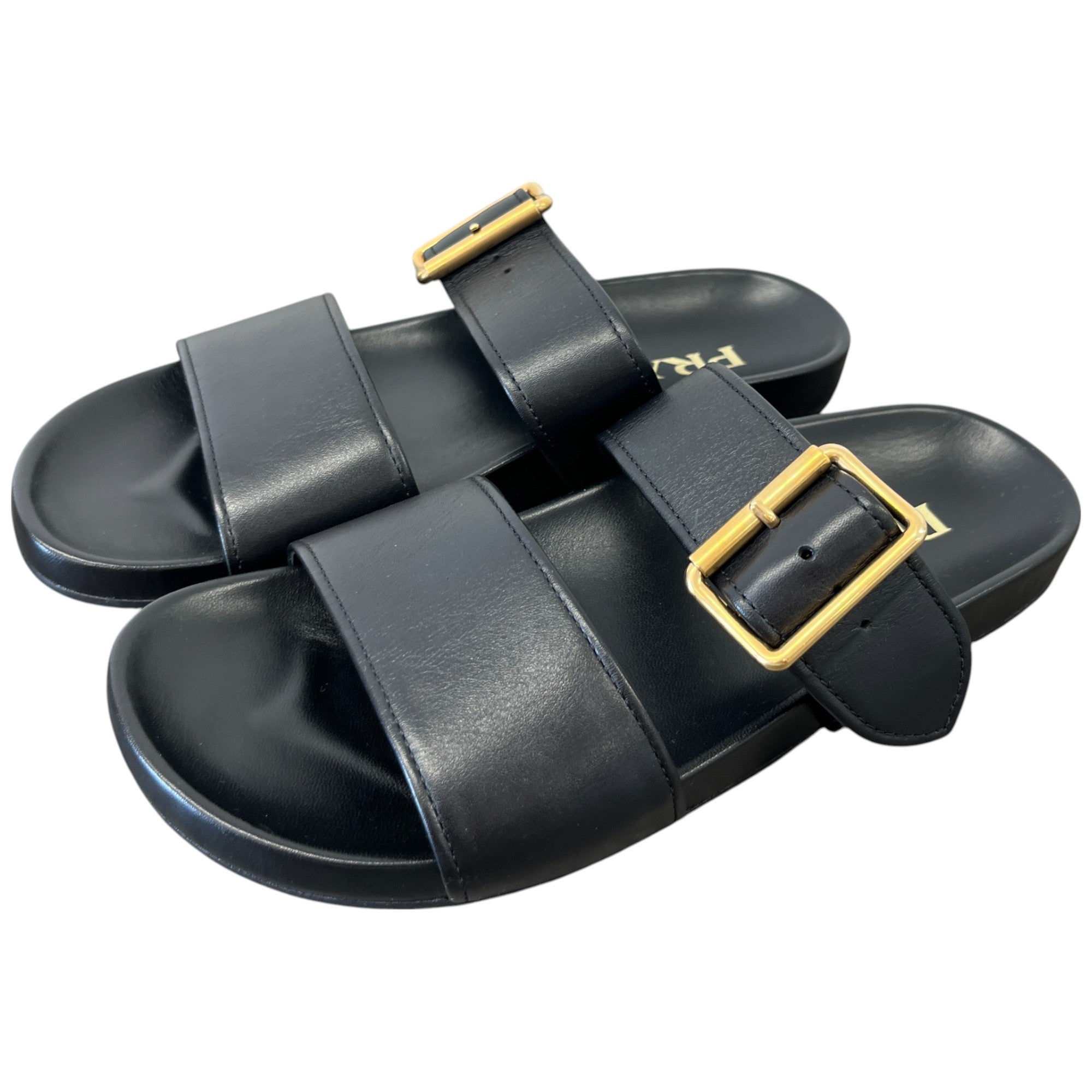 Women's Buckle Crossover Sandals Black Size EU 37.5 / UK 4.5