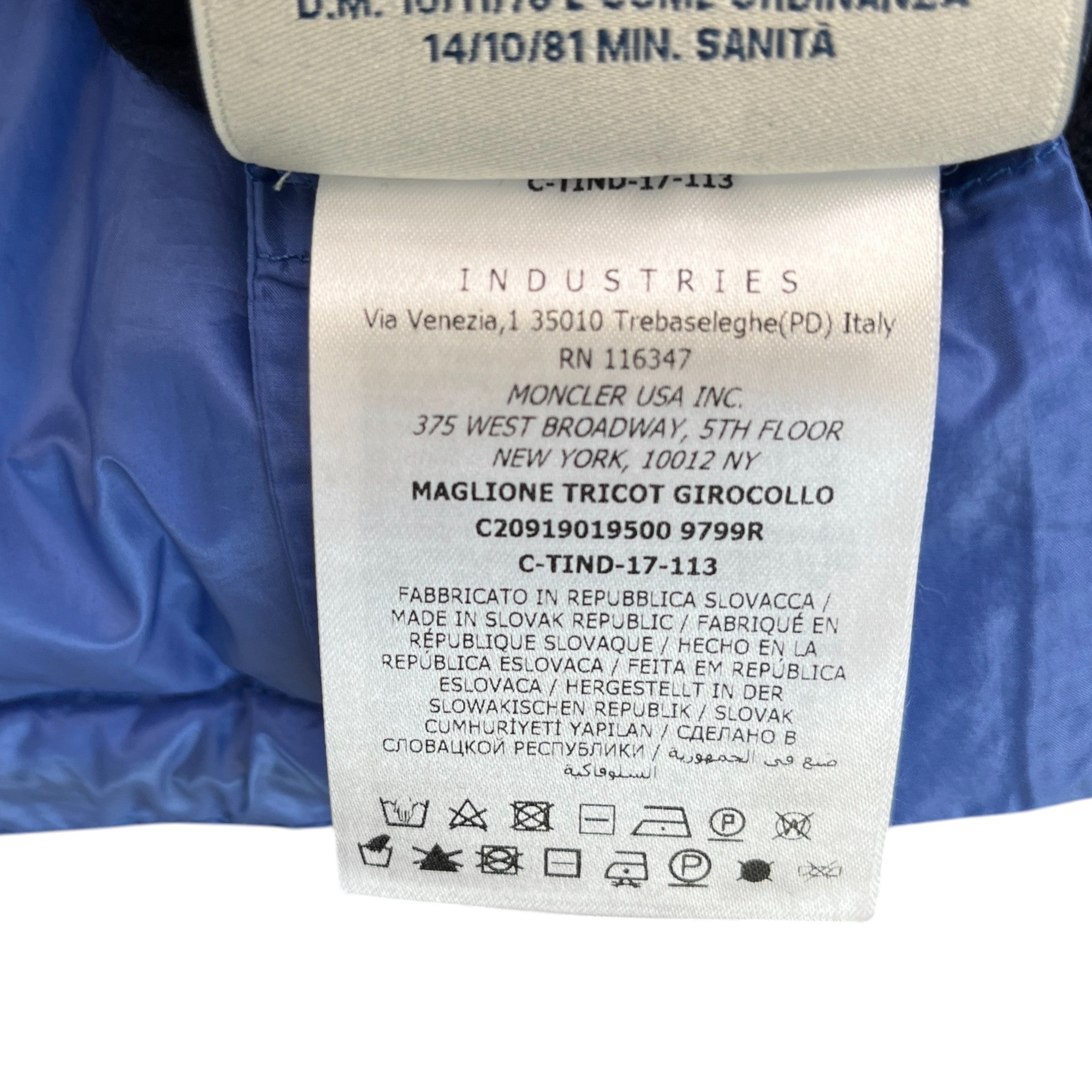 Men's Maglione Padded Hoodie Navy Size L