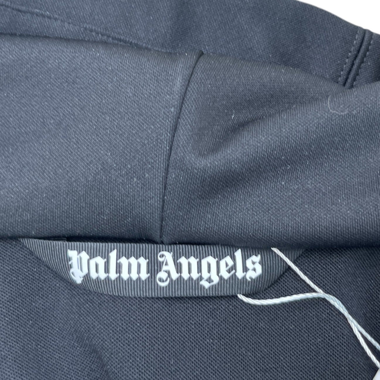 Men's Logo Print Hooded Track Jacket Black Size S