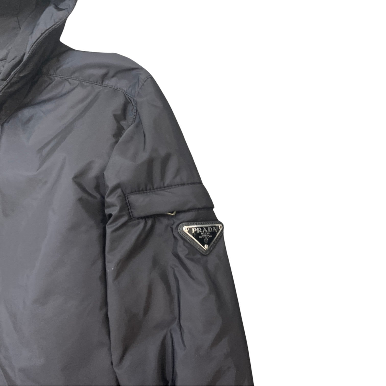 Men's Triangle Logo Plaque Down Jacket Black Size M
