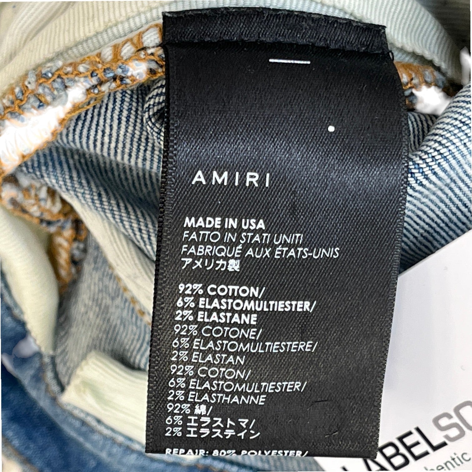 Men's Mx1 Distressed Bandana Jeans Blue Size Waist 32"