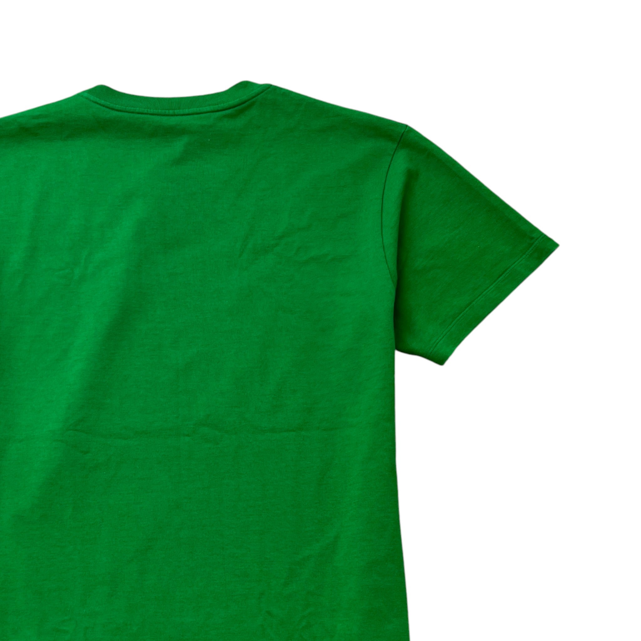Men's Vertical Logo Print T-Shirt Green Size XS