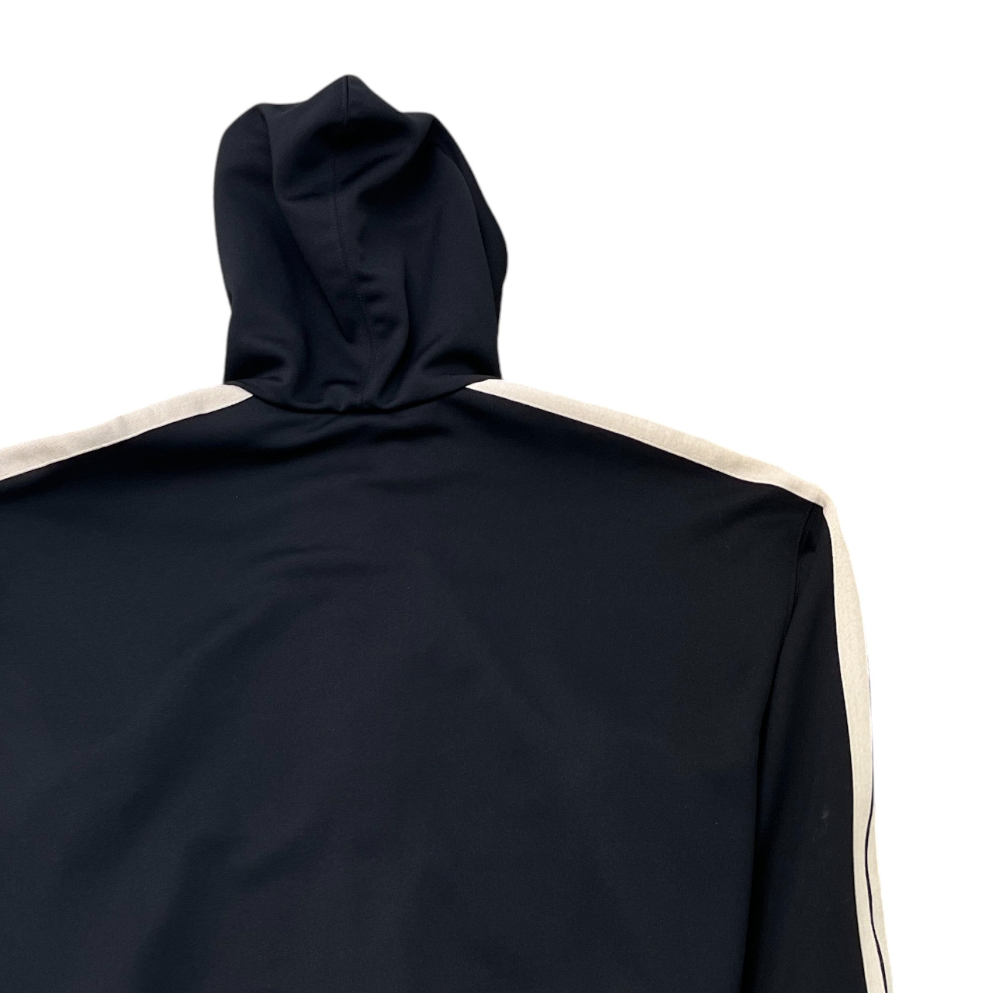 Men's Logo Print Hooded Track Jacket Black Size S