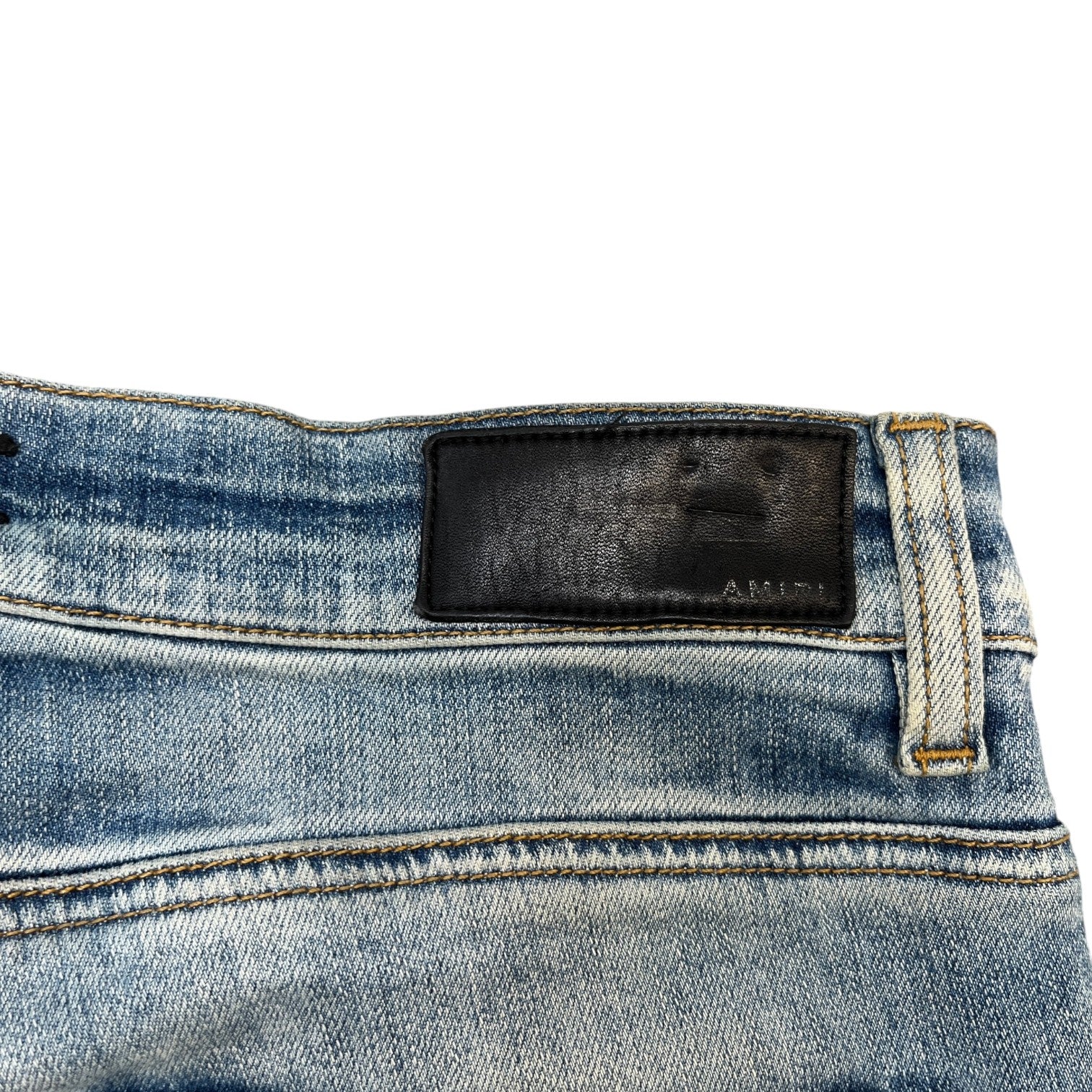 Men's Mx1 Distressed Bandana Jeans Blue Size Waist 32"