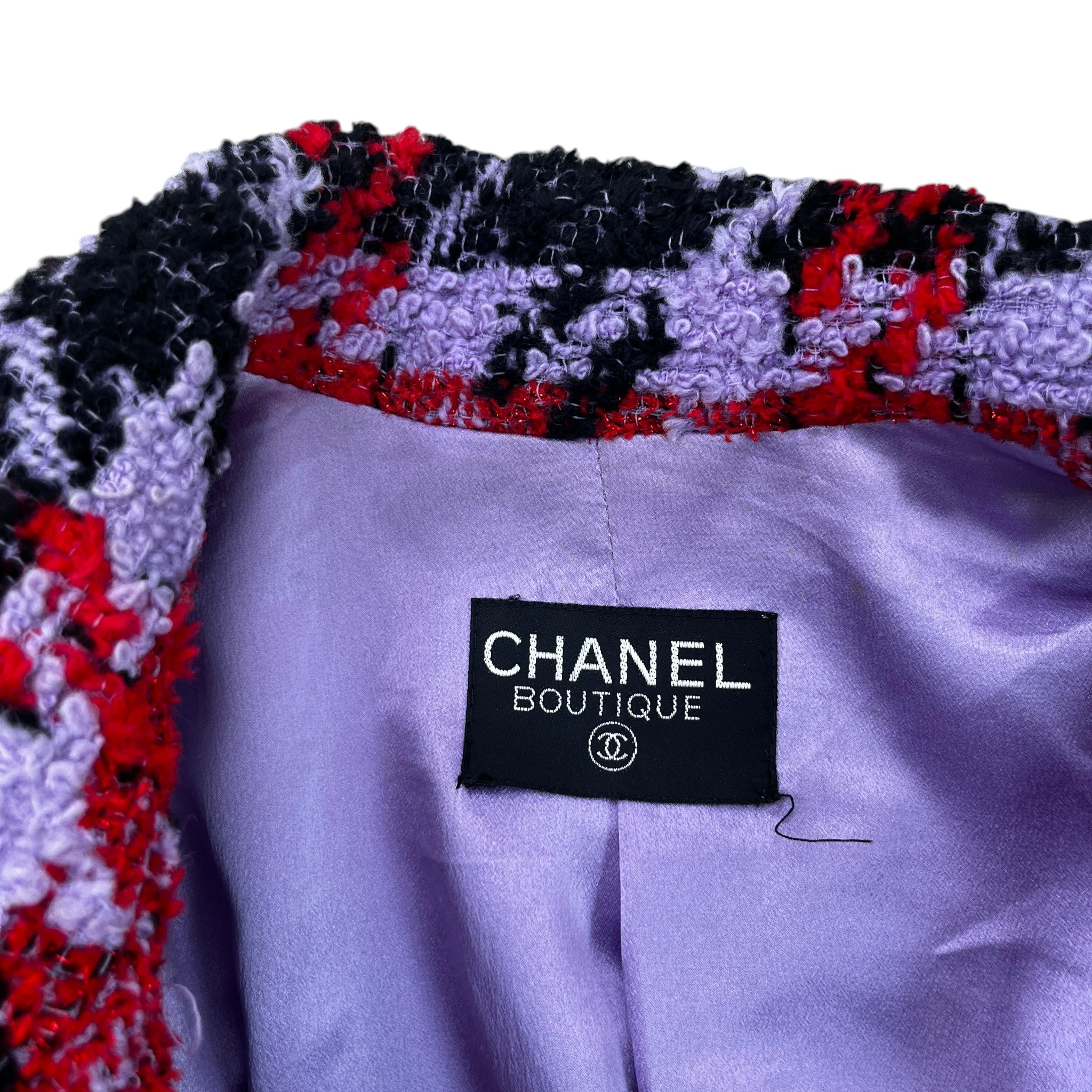 Women's Tweed Houndstooth Alapaca Blend Jacket Pink Size M