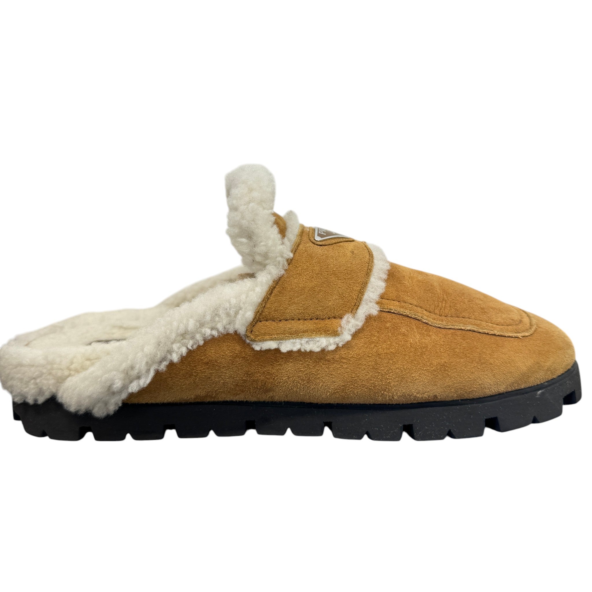 Men's Suede Shearling-Lined Mules Beige Size EU 45 / UK 11