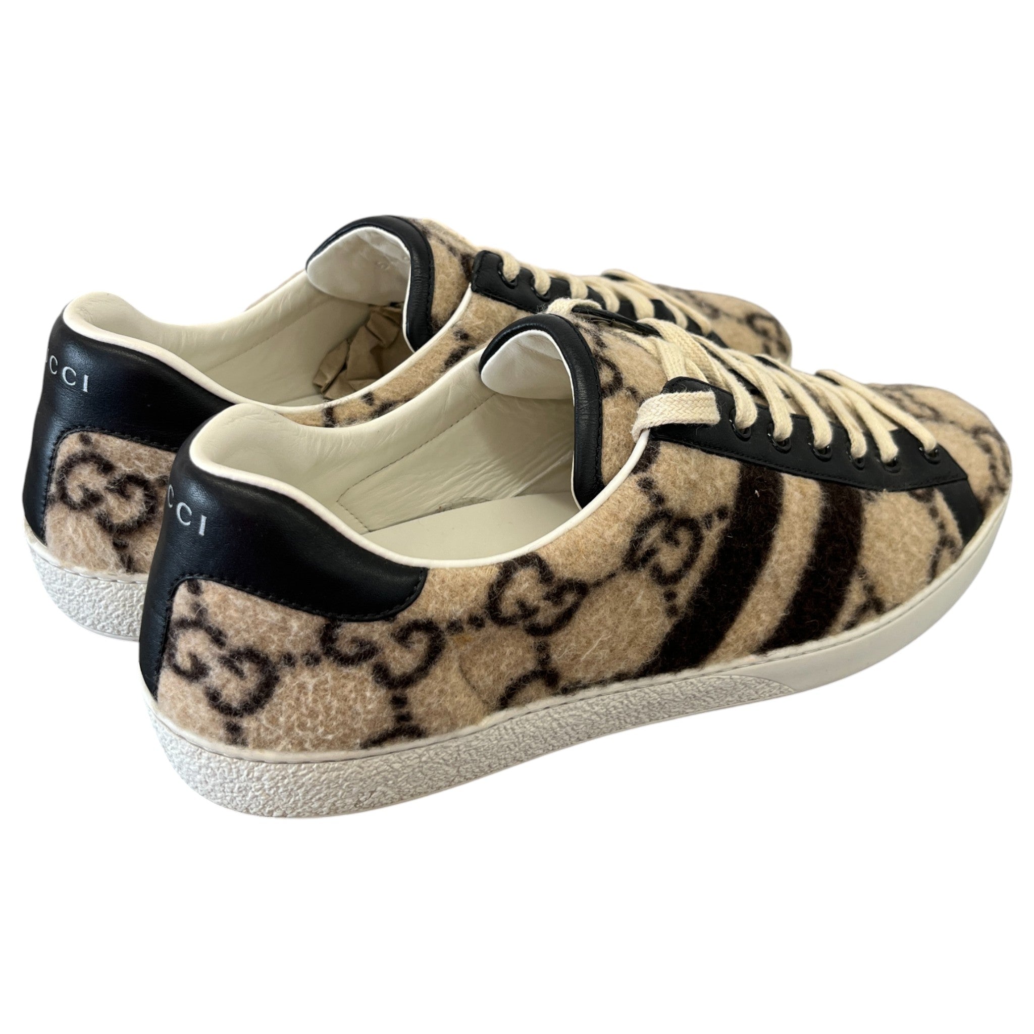 Men's Gg Supreme Ace Low Trainers Beige Size EU 44 / UK 10