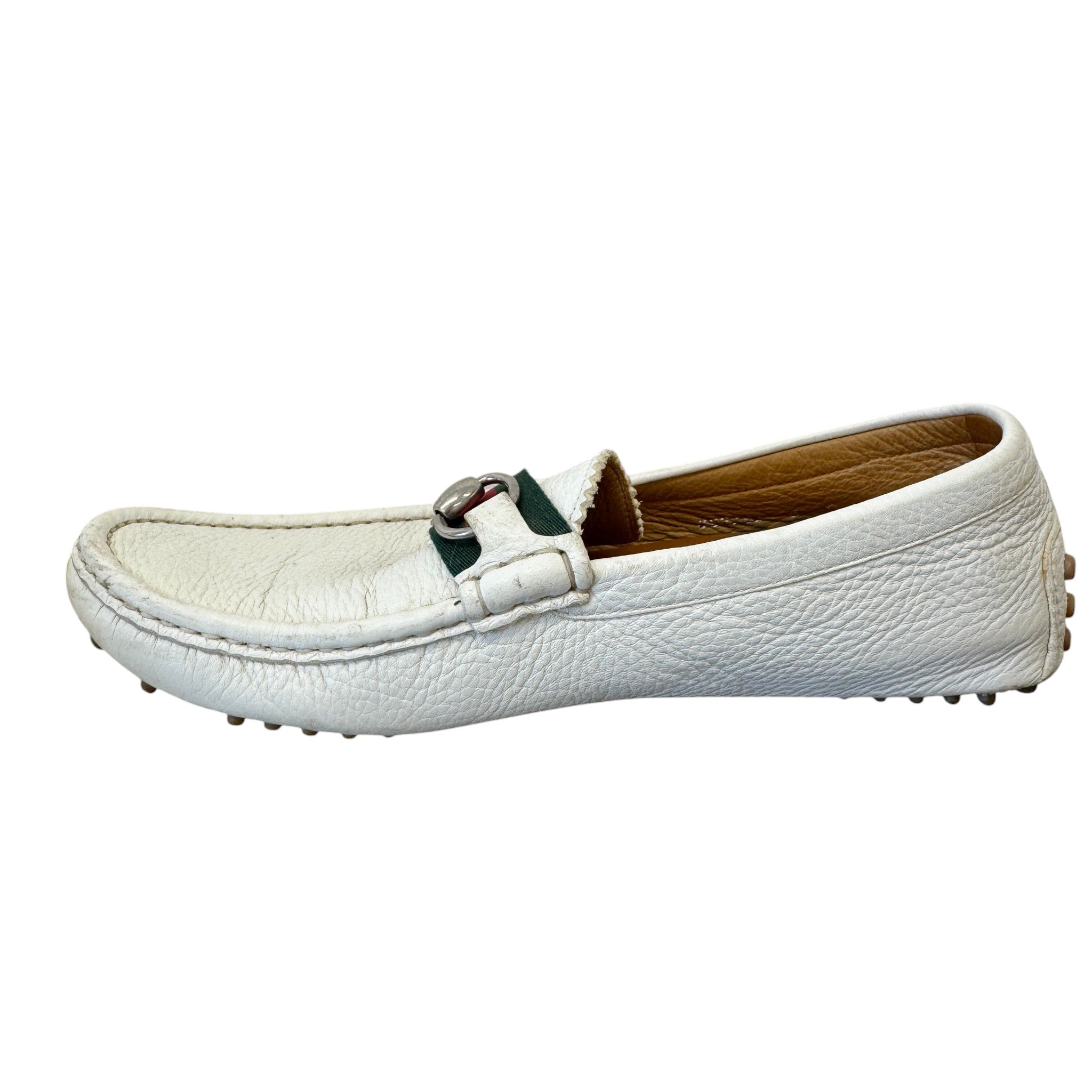 Men's Horsebit Driving Loafers White Size EU 40 / UK 6