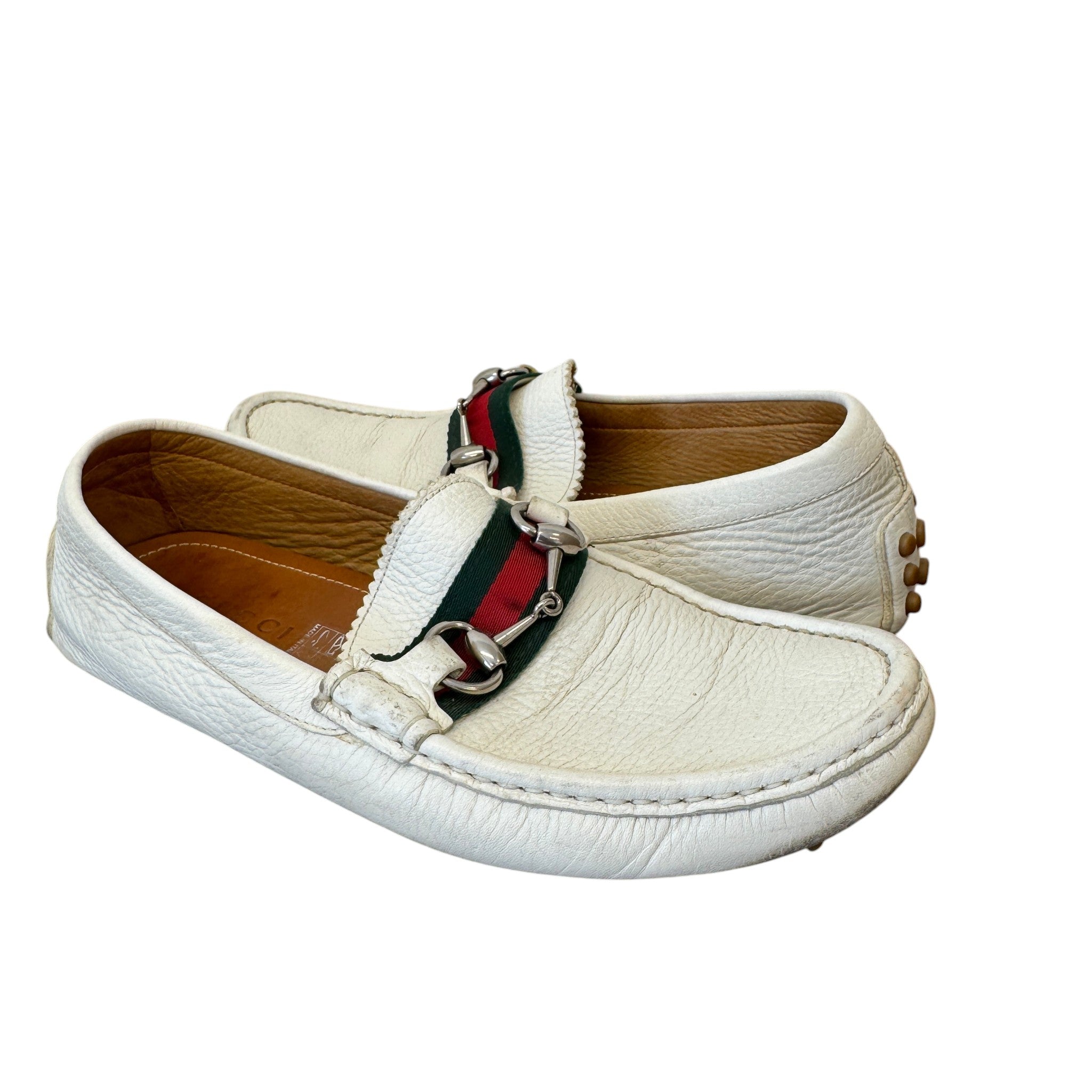 Men's Horsebit Driving Loafers White Size EU 40 / UK 6
