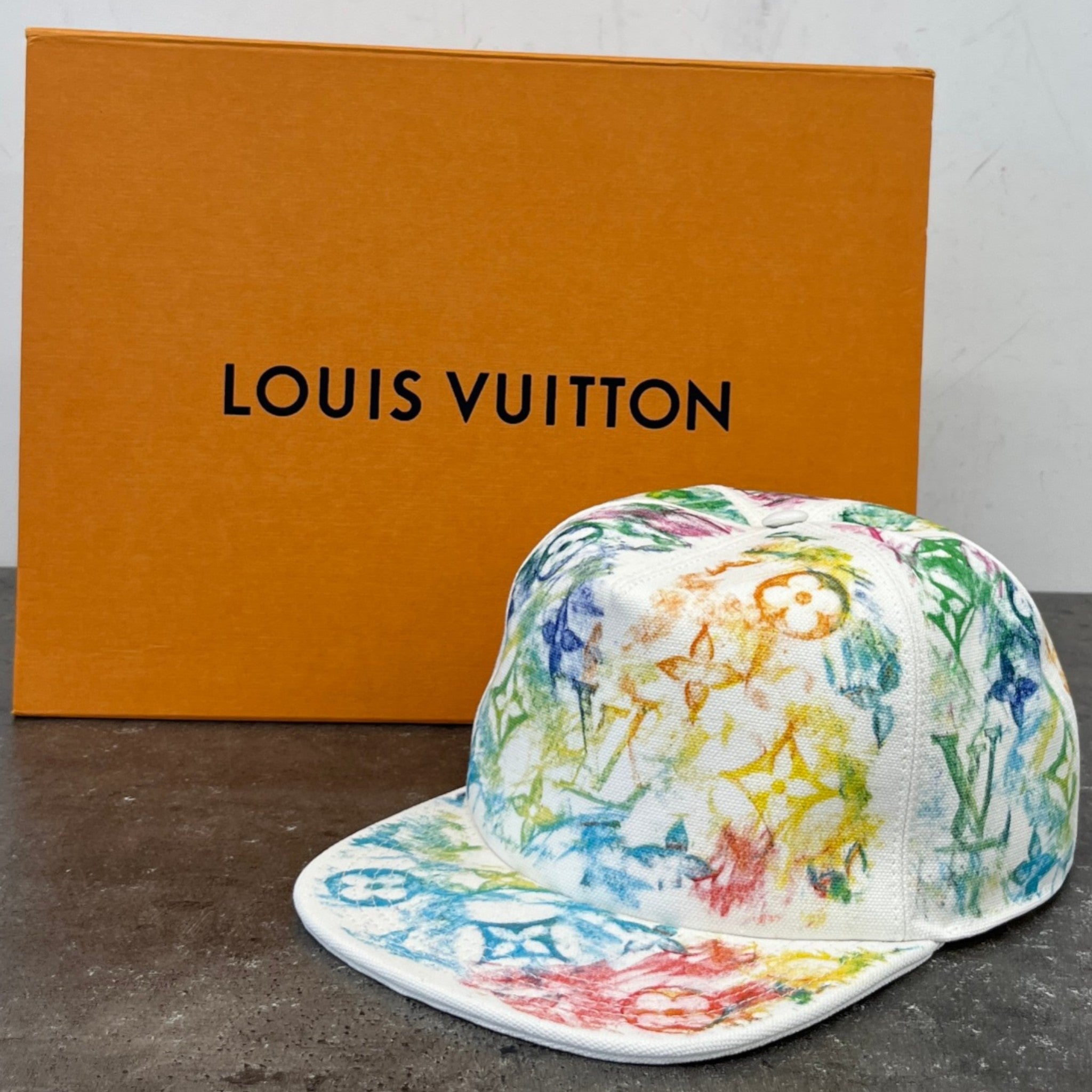 Men's Multicolor Watercolor Hat White