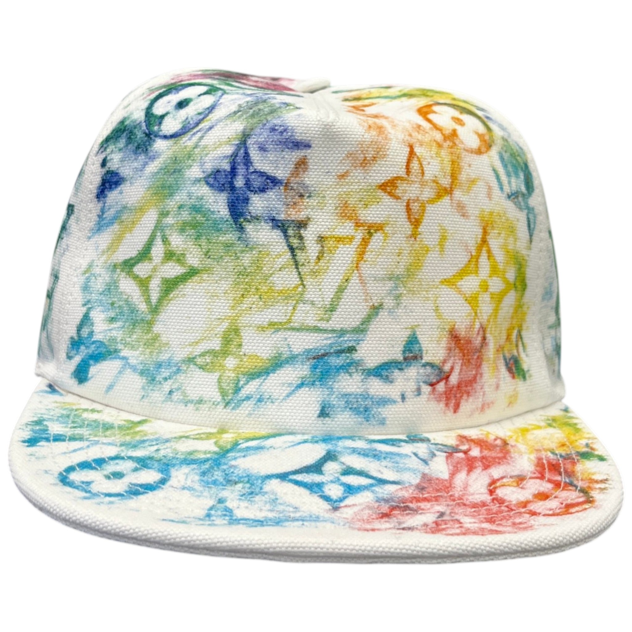 Men's Multicolor Watercolor Hat White