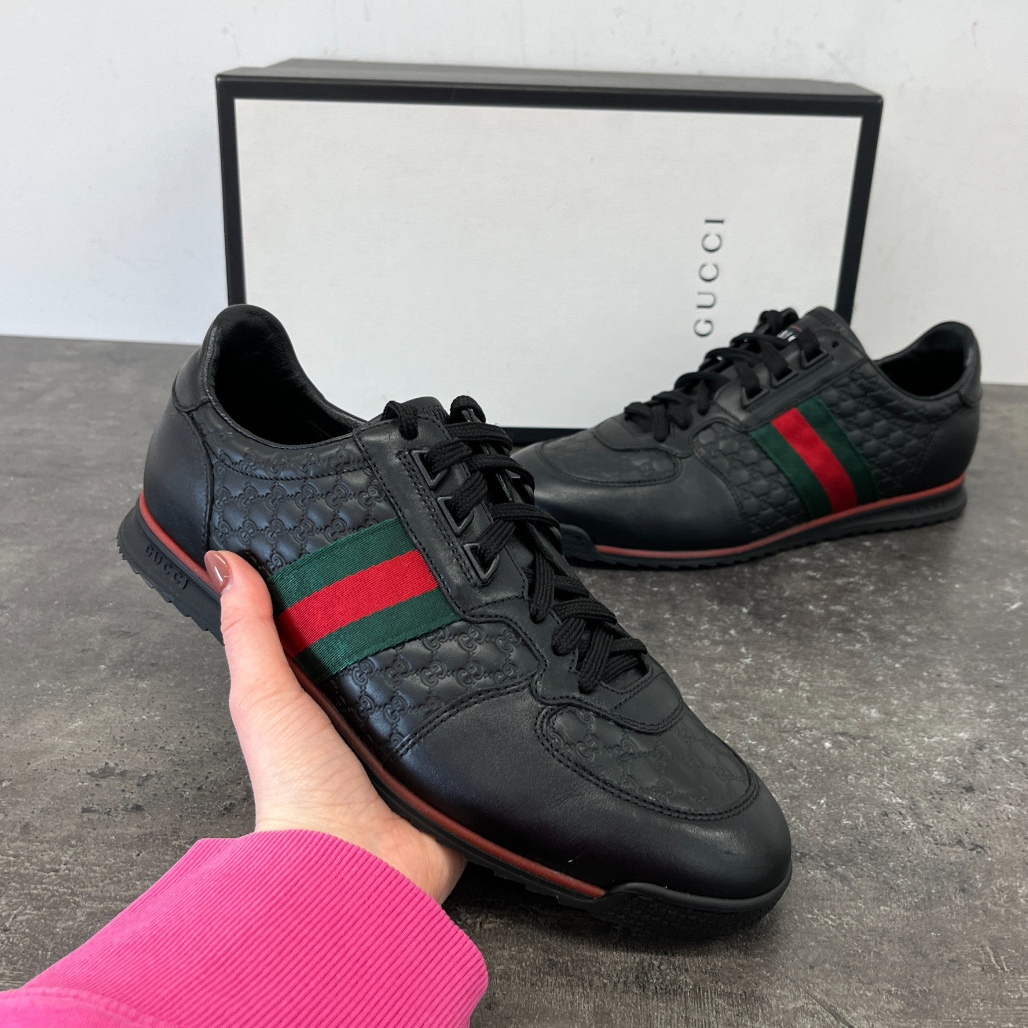 Men's Gg Supreme Web Low Trainers Black Size EU 41 / UK 7