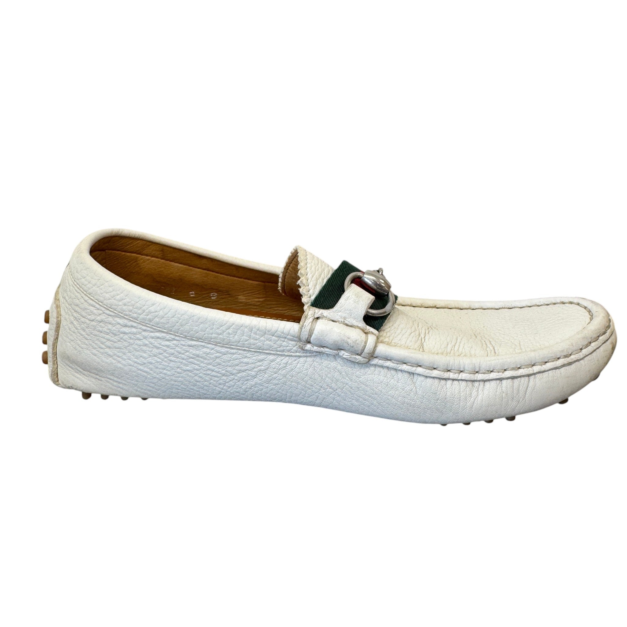 Men's Horsebit Driving Loafers White Size EU 40 / UK 6