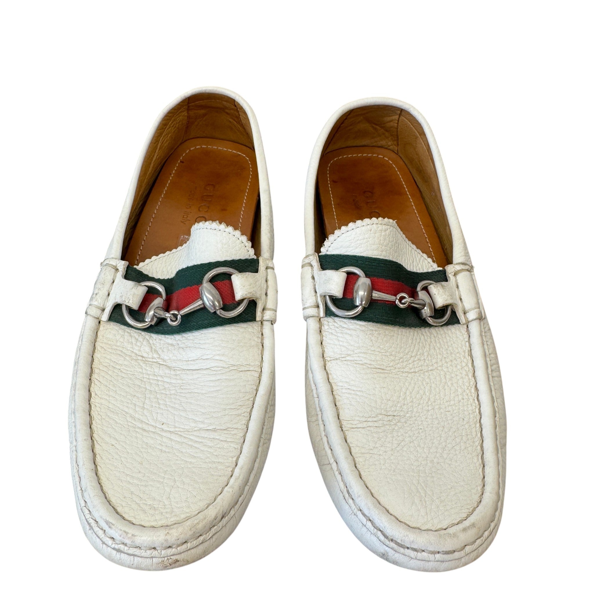 Men's Horsebit Driving Loafers White Size EU 40 / UK 6