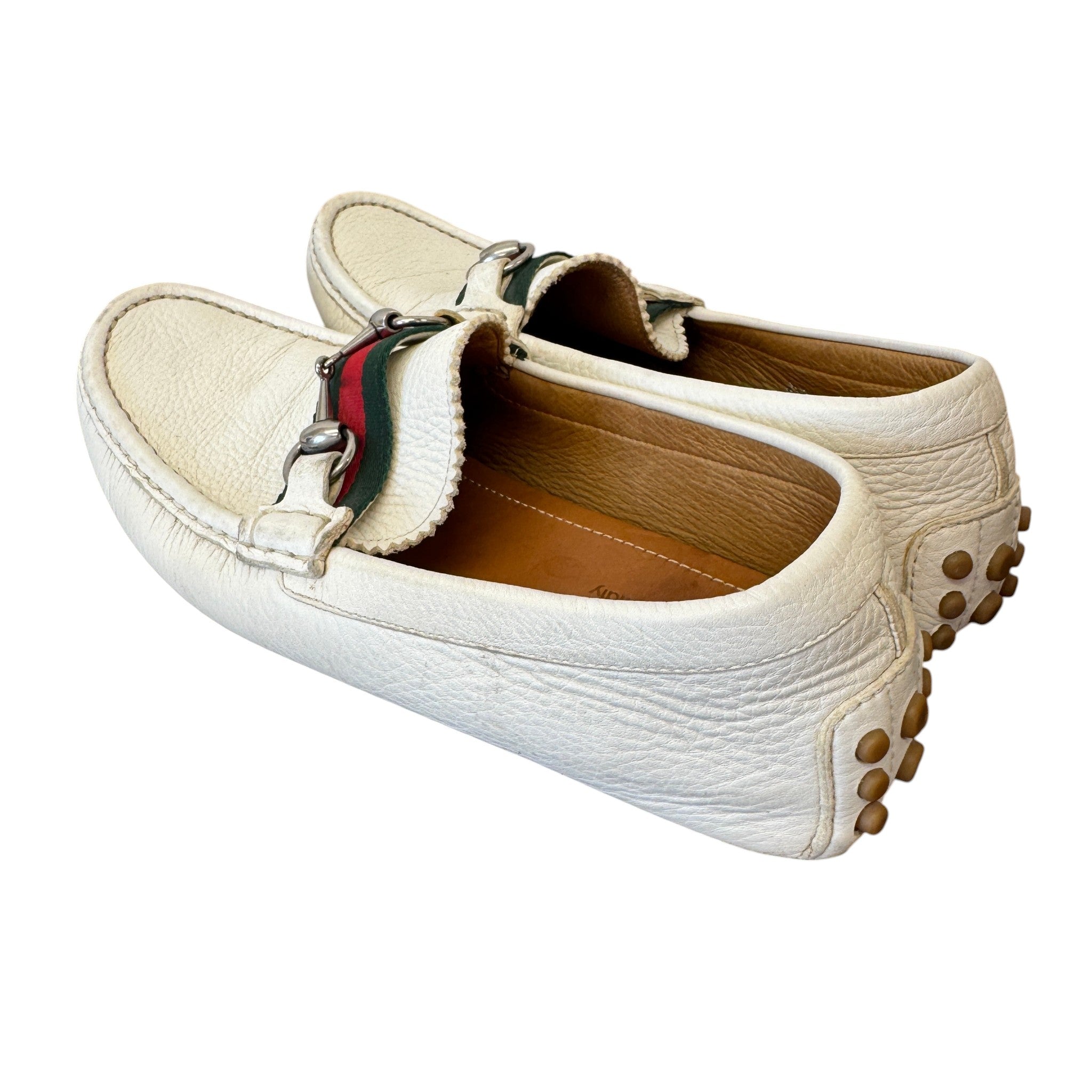 Men's Horsebit Driving Loafers White Size EU 40 / UK 6