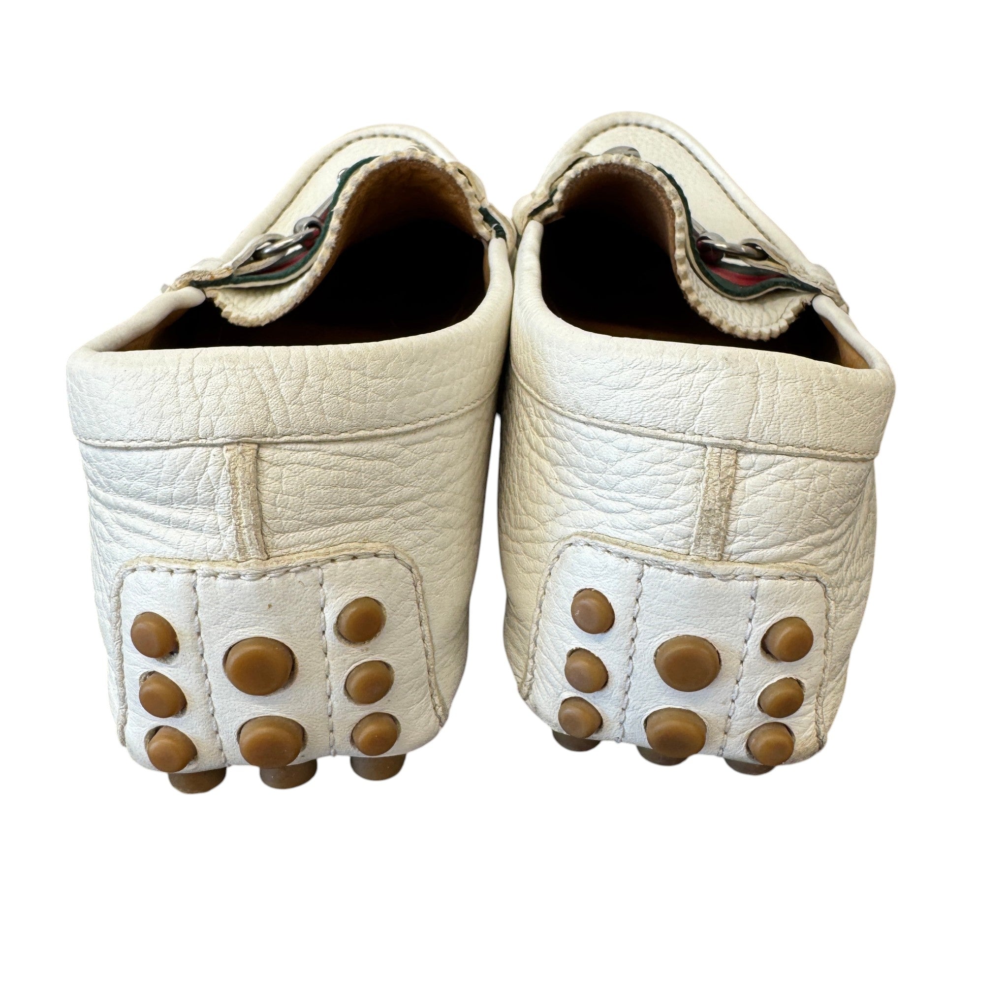 Men's Horsebit Driving Loafers White Size EU 40 / UK 6