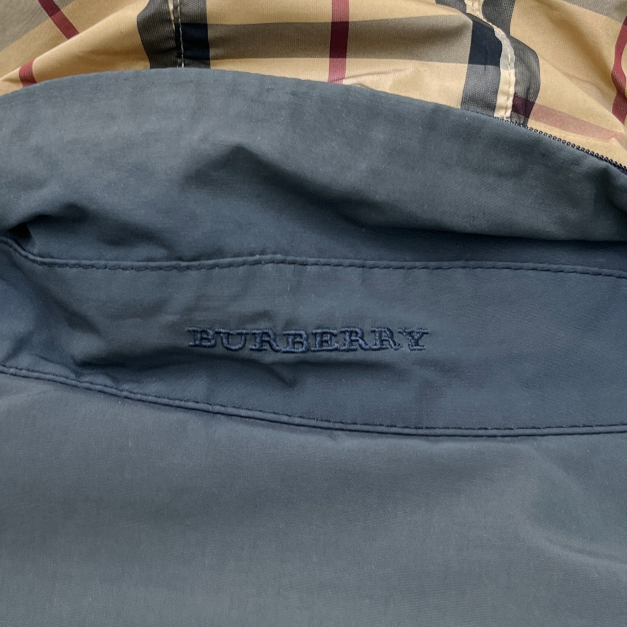 Men's Checkered Zip Up Jacket Grey Size XL