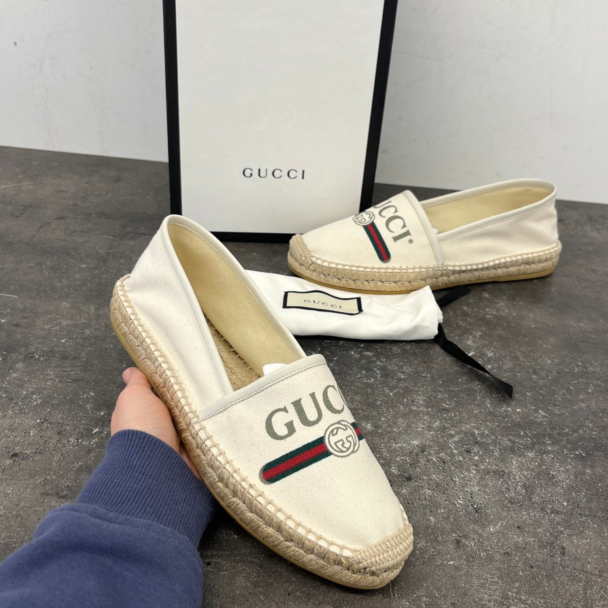 Women's Logo Print Espadrilles Cream Size EU 40 / UK 7