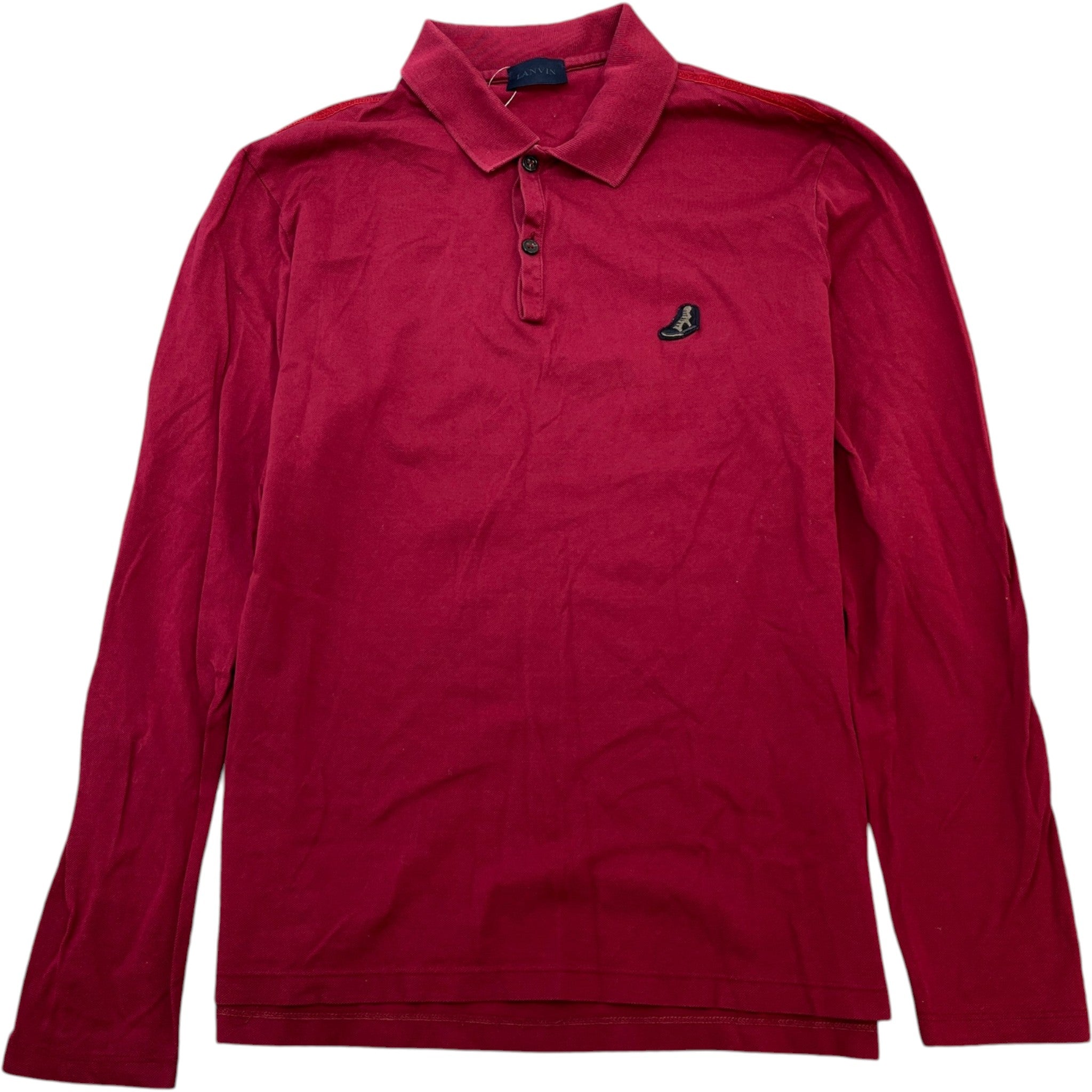 Men's Embroidered Logo Polo Shirt Burgundy Size S