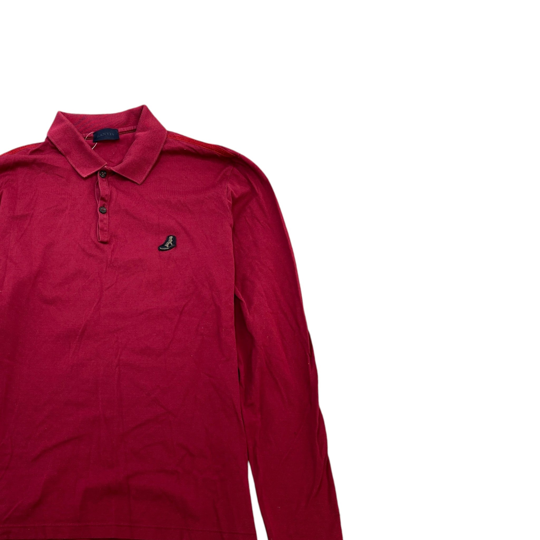 Men's Embroidered Logo Polo Shirt Burgundy Size S