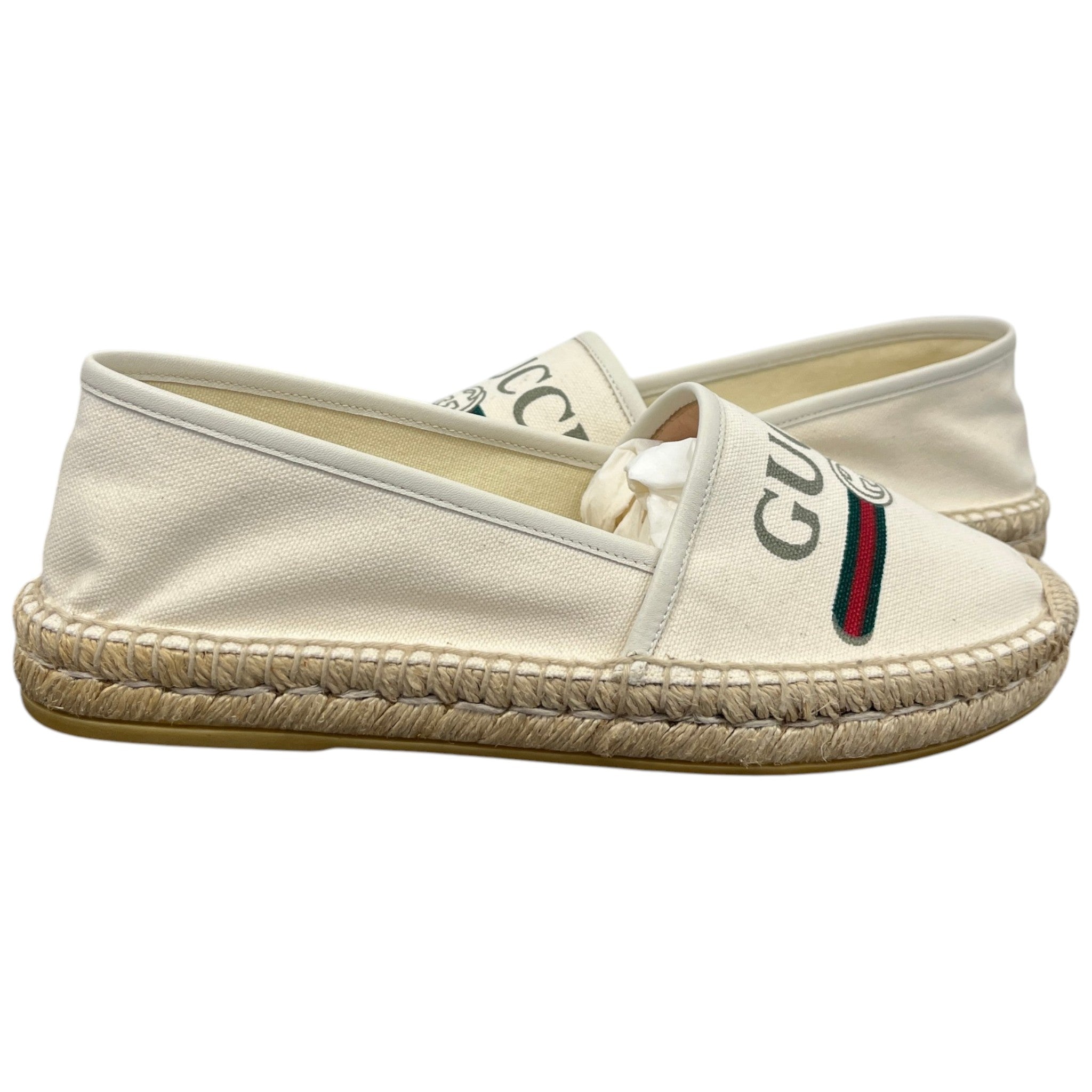 Women's Logo Print Espadrilles Cream Size EU 40 / UK 7