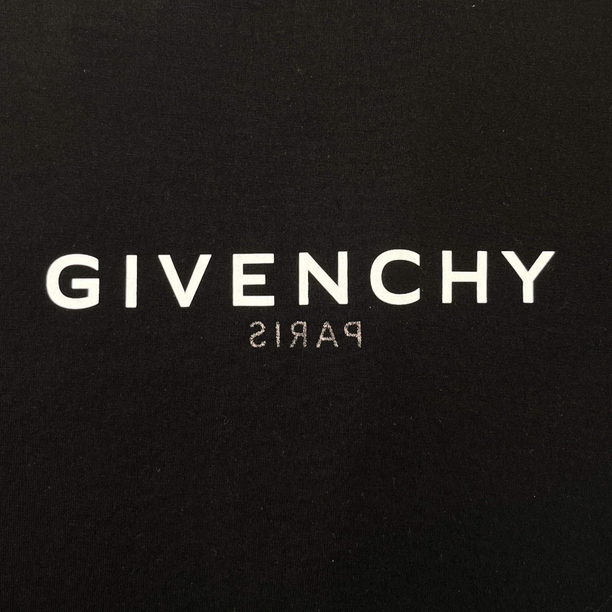 Men's Oversized Reverse Logo Print T-Shirt Black Size S