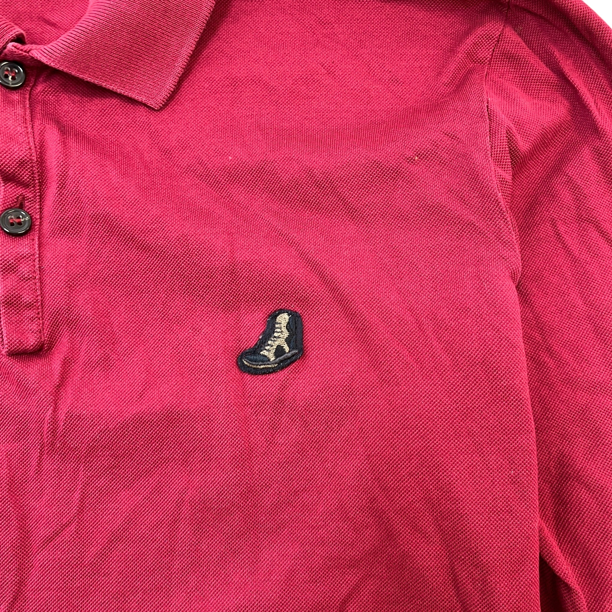 Men's Embroidered Logo Polo Shirt Burgundy Size S