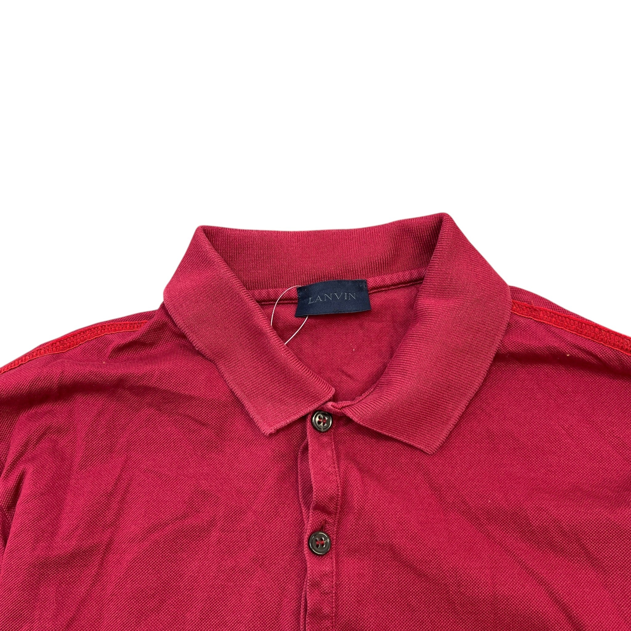 Men's Embroidered Logo Polo Shirt Burgundy Size S