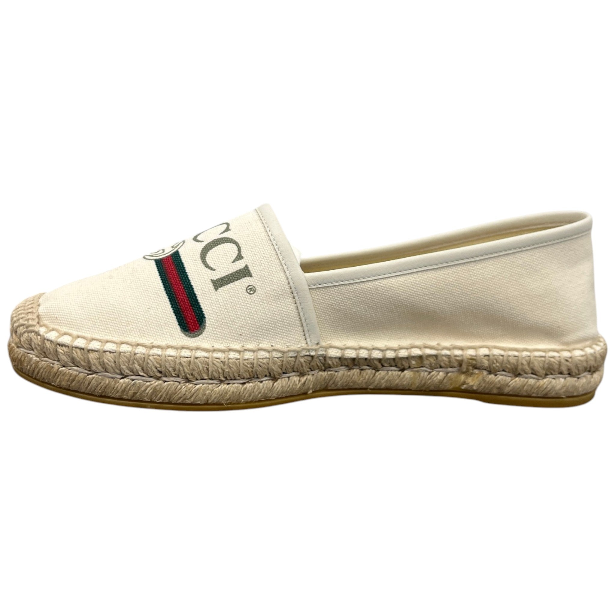 Women's Logo Print Espadrilles Cream Size EU 40 / UK 7