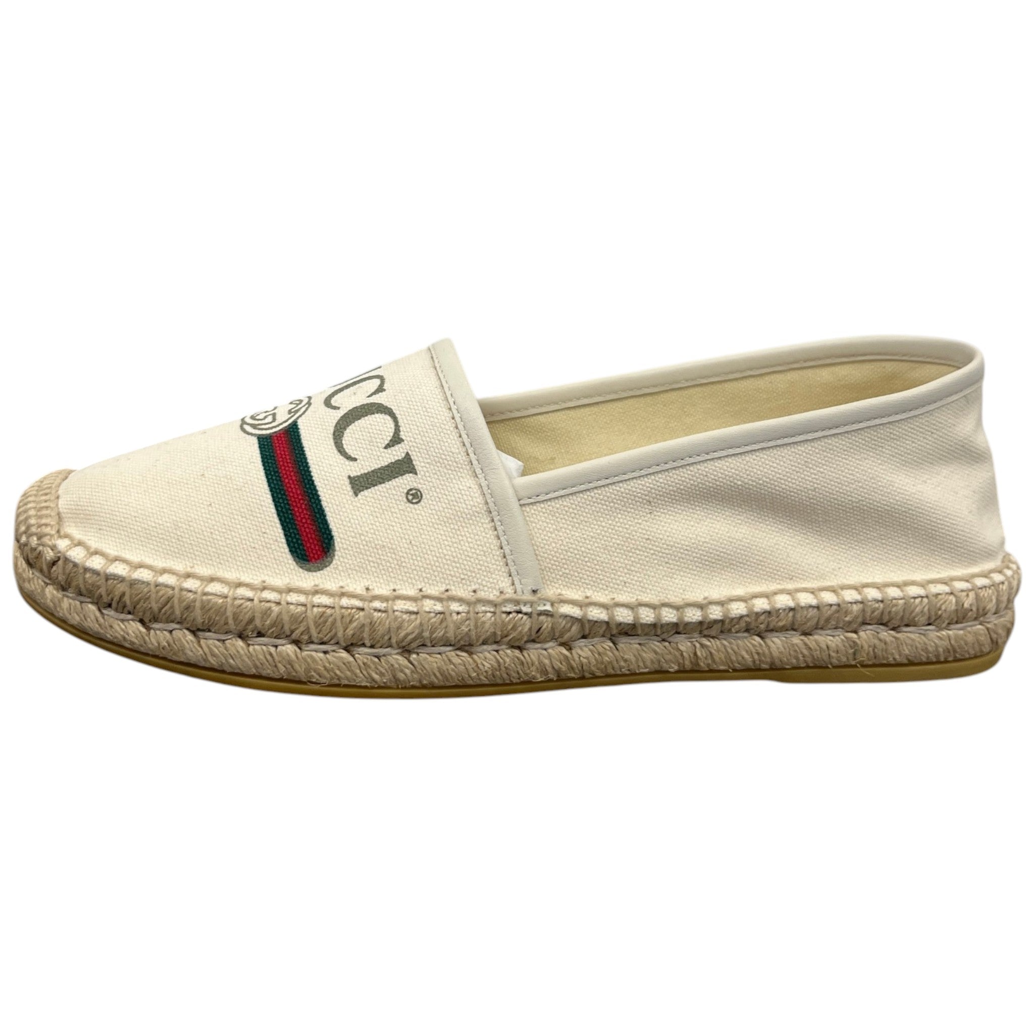 Women's Logo Print Espadrilles Cream Size EU 40 / UK 7