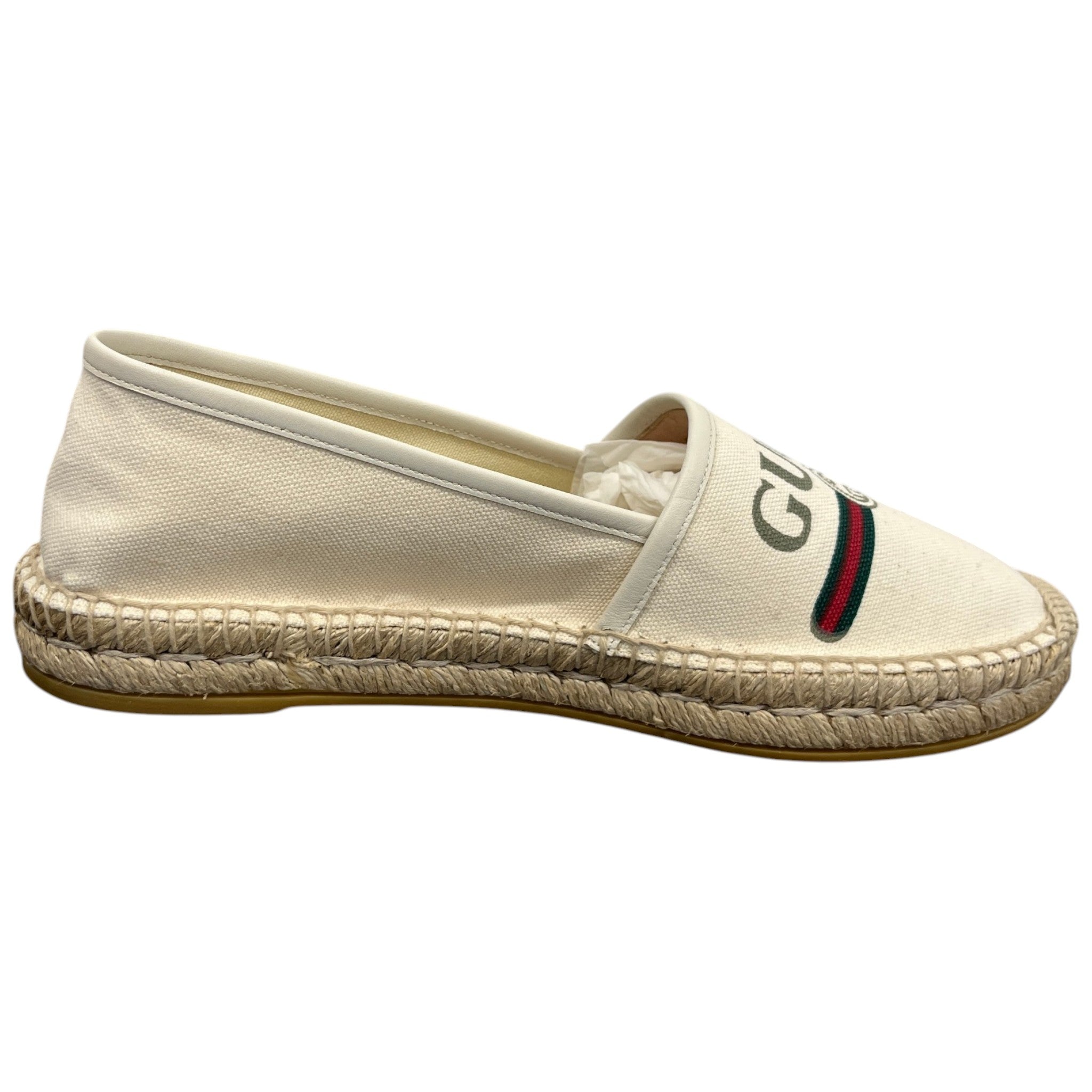 Women's Logo Print Espadrilles Cream Size EU 40 / UK 7