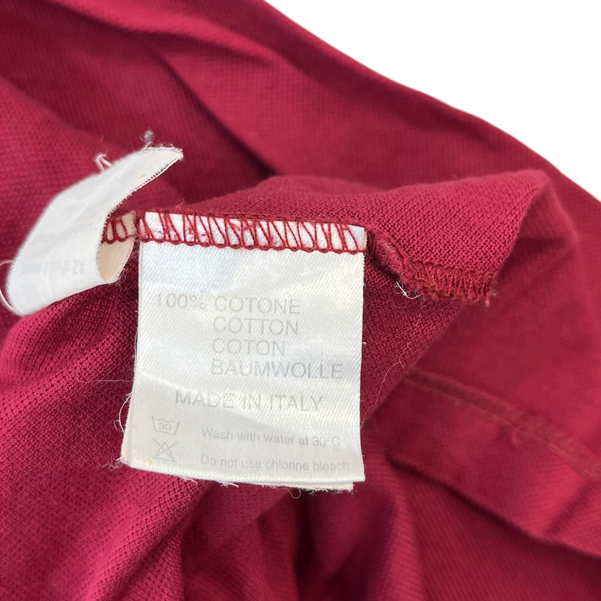 Men's Embroidered Logo Polo Shirt Burgundy Size S