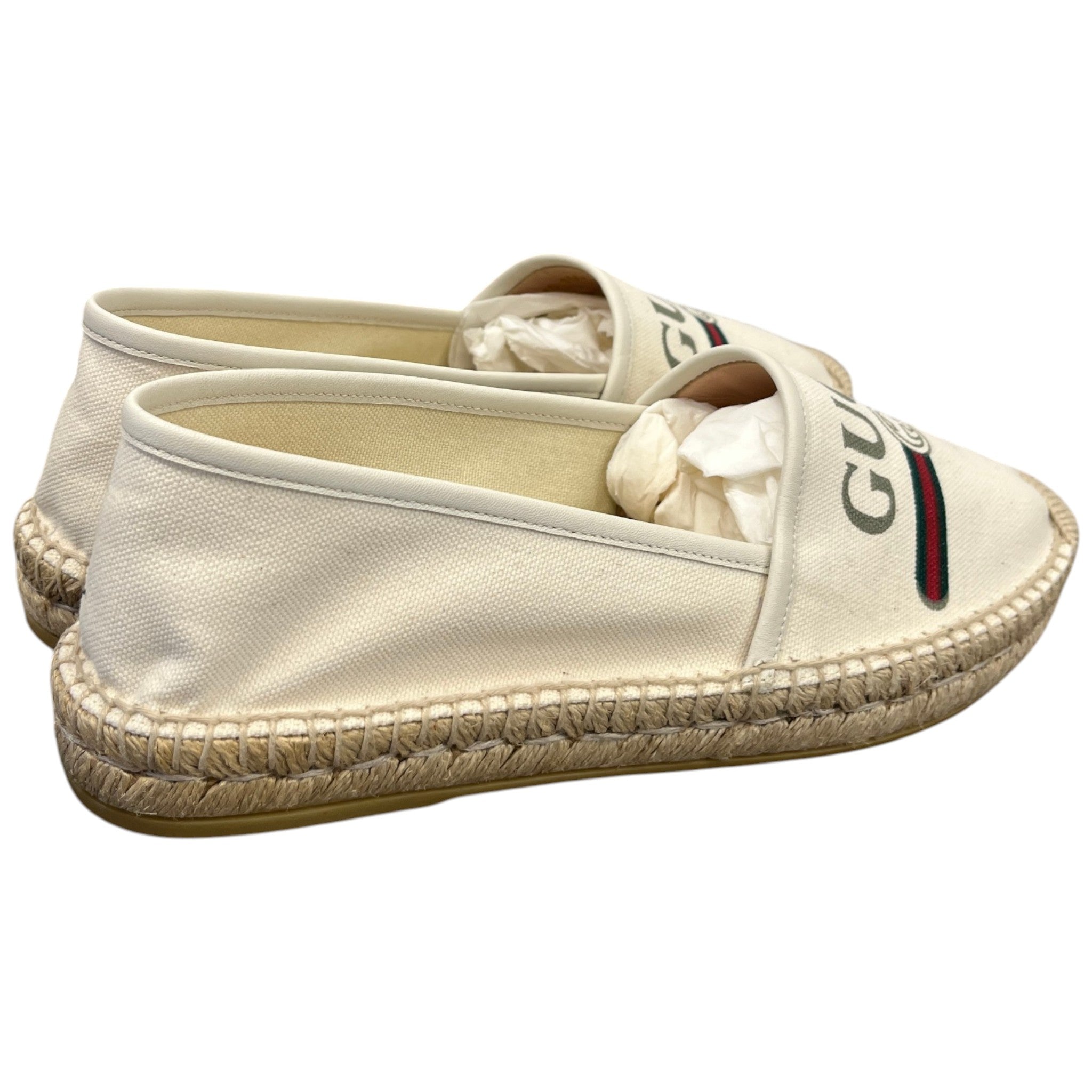 Women's Logo Print Espadrilles Cream Size EU 40 / UK 7