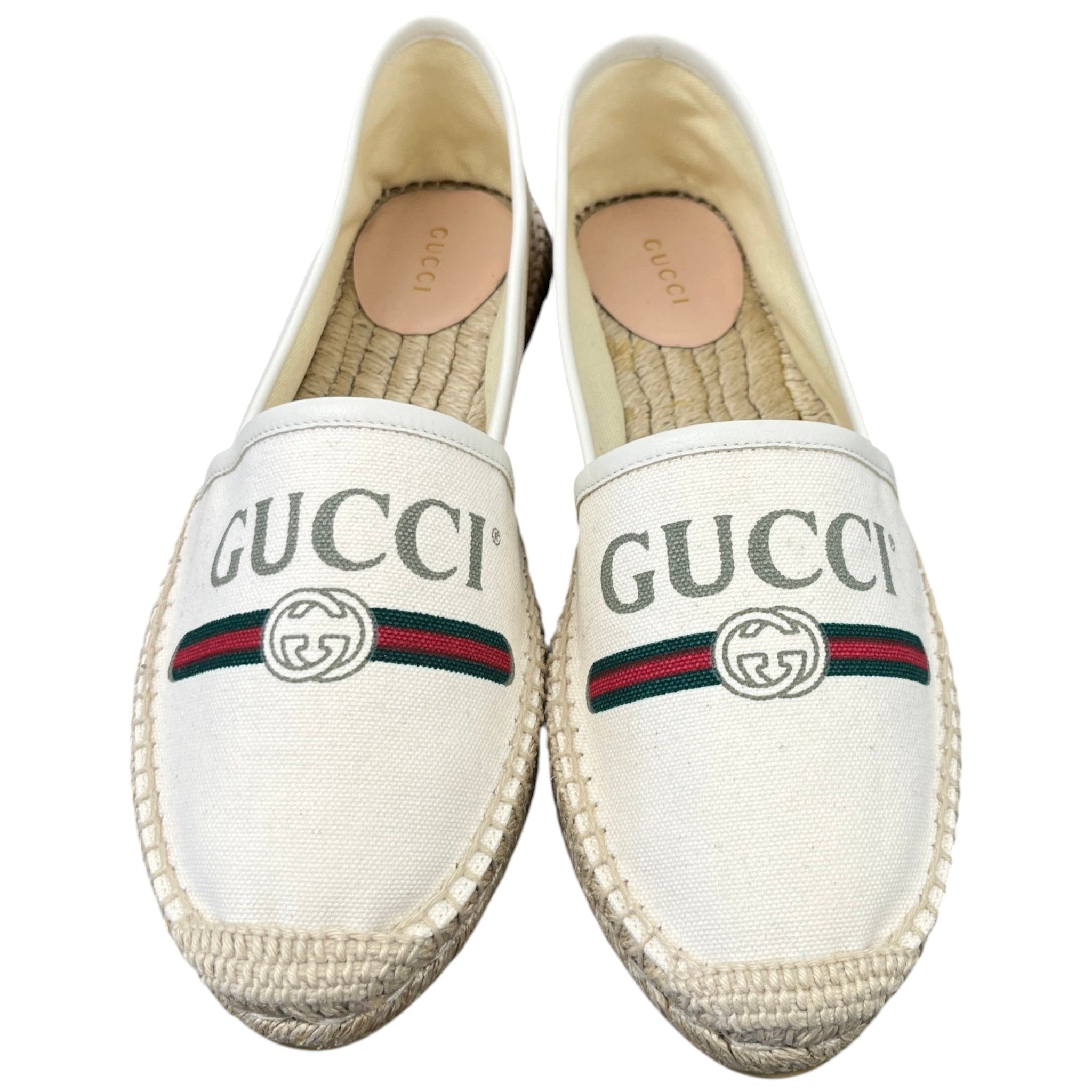 Women's Logo Print Espadrilles Cream Size EU 40 / UK 7