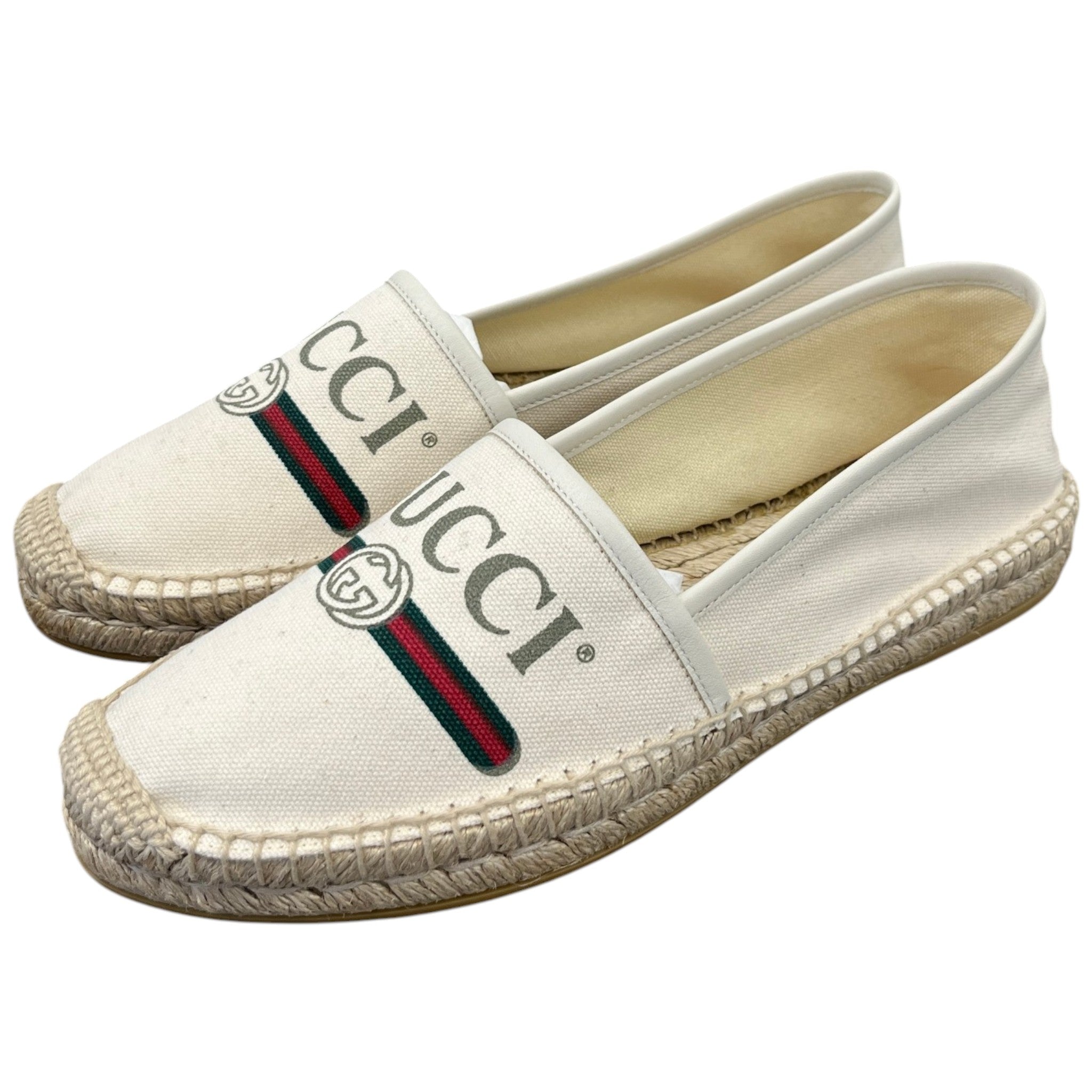 Women's Logo Print Espadrilles Cream Size EU 40 / UK 7
