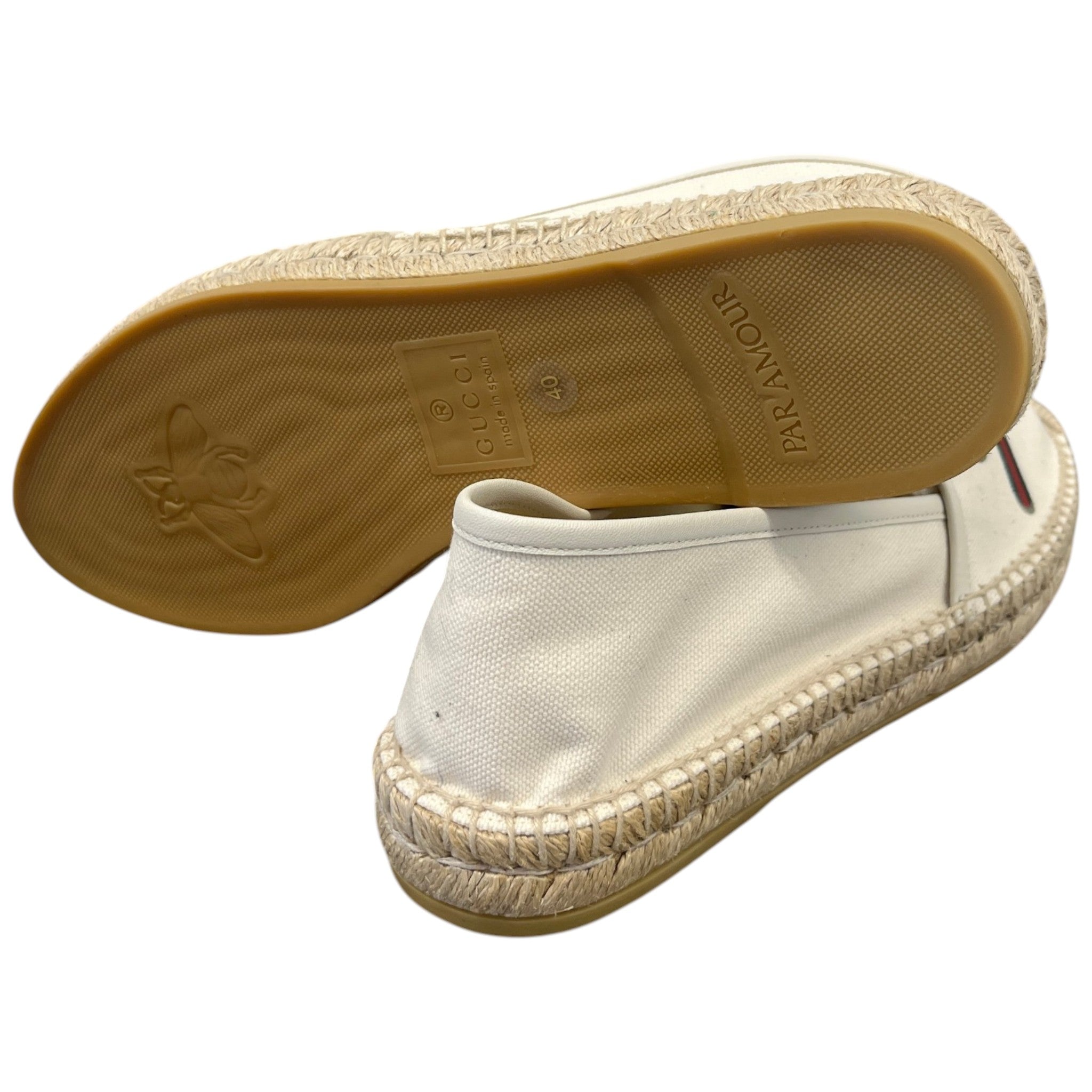 Women's Logo Print Espadrilles Cream Size EU 40 / UK 7