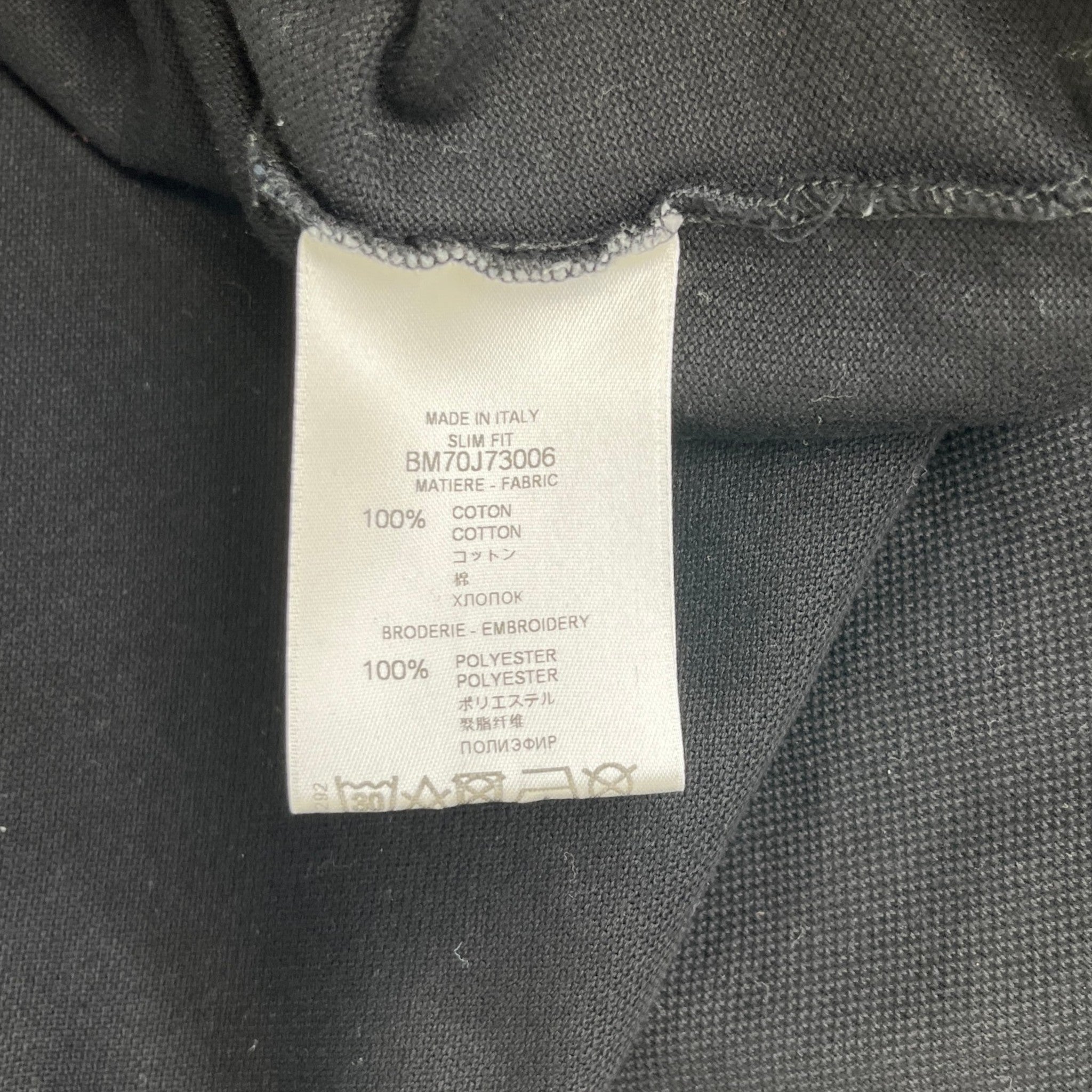 Men's Embroidered Logo Polo Shirt Black Size XS
